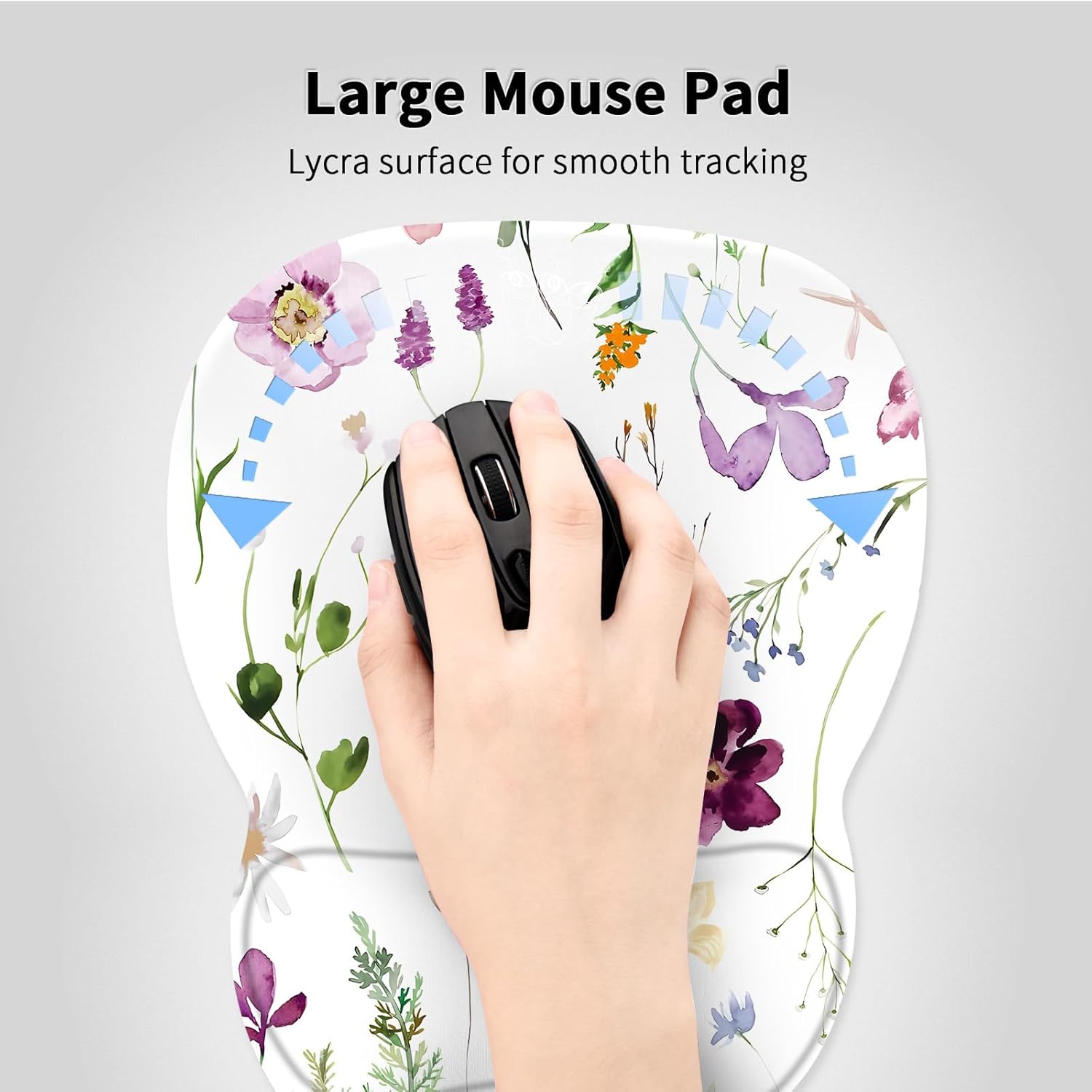 Tapis de souris ergonomique avec repose-poignets, tapis de souris avec repose-poignets en mousse à mémoire et base antidérapante pour le café, la