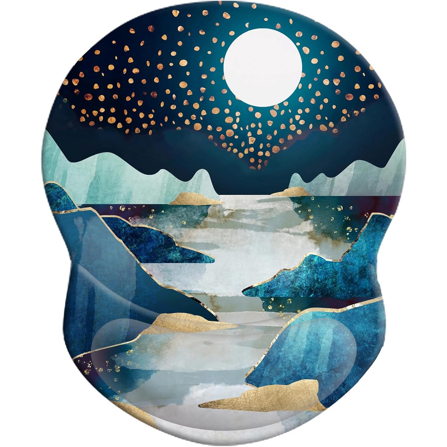 Mouse Pad Ergonomic Mouse Pad with Wrist Support, Pain Relief Comfort Wrist Rest Pad with Non-Slip PU Base for Gaming, Office,Mountains