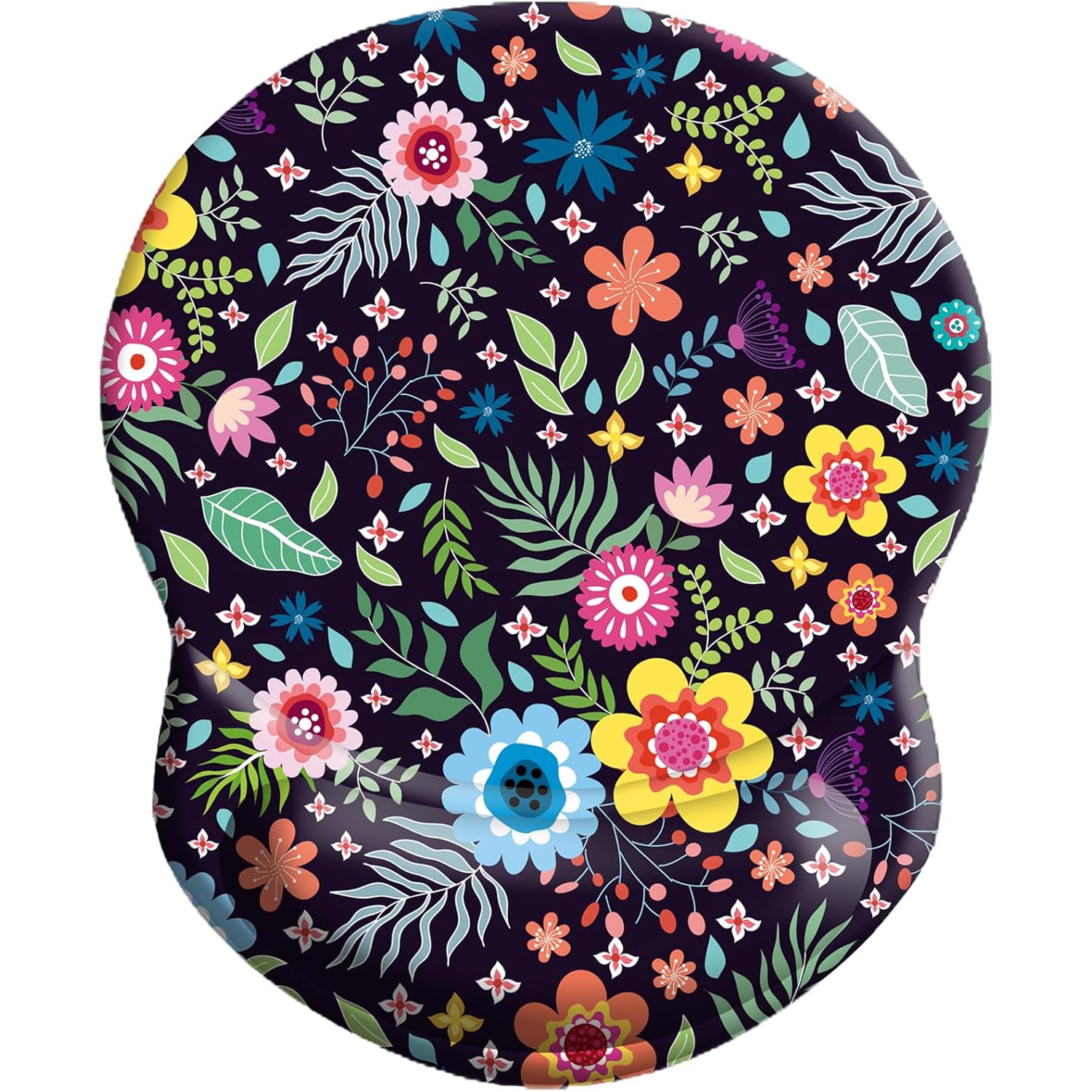Mouse Pad Ergonomic Mouse Pad with Wrist Support, Pain Relief Comfort Wrist Rest Pad with Non-Slip PU Base for Gaming, Office,Flower Blooming