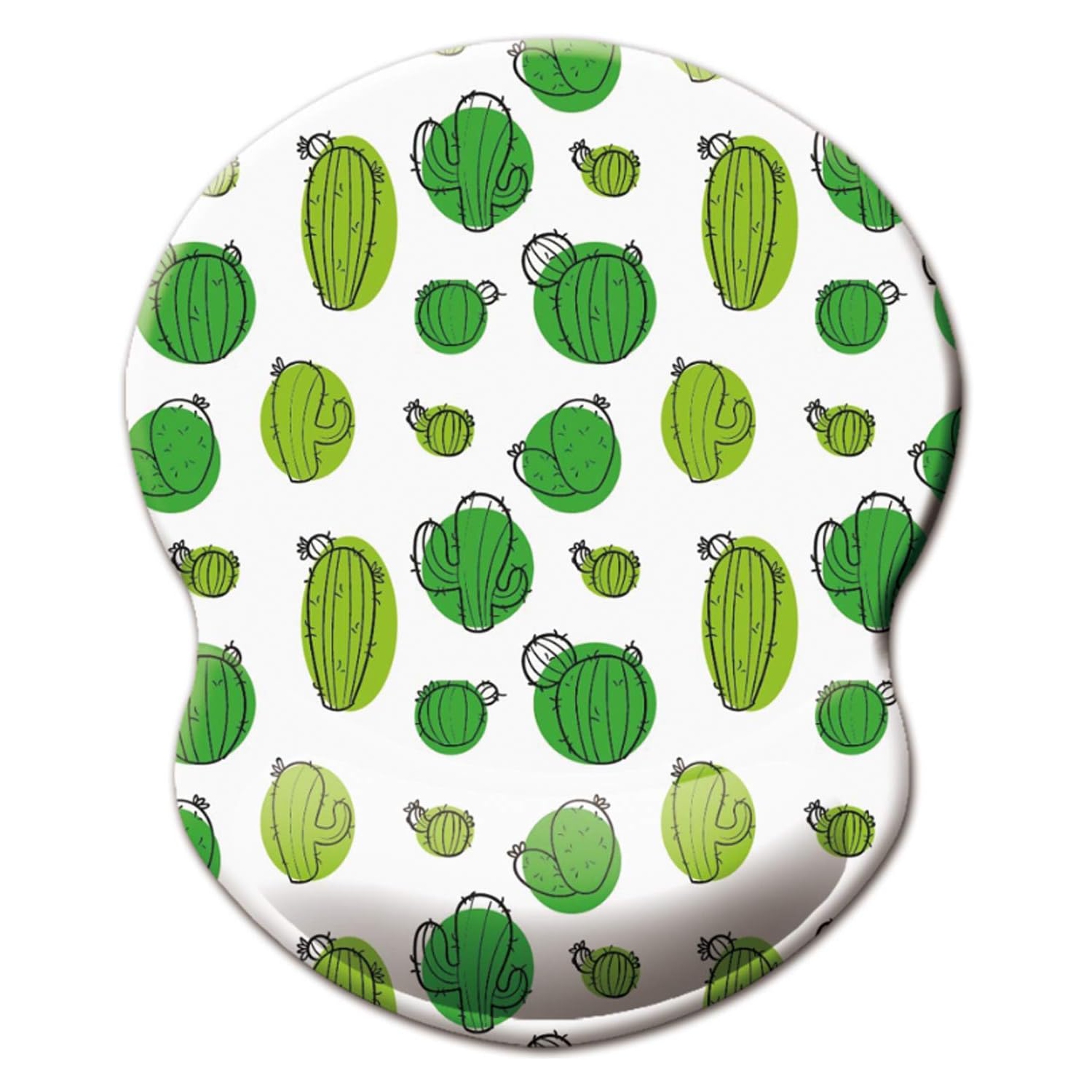 Mouse Pad Ergonomic Mouse Pad with Wrist Support, Pain Relief Comfort Wrist Rest Pad with Non-Slip PU Base for Gaming, Office,Pretty Cactus