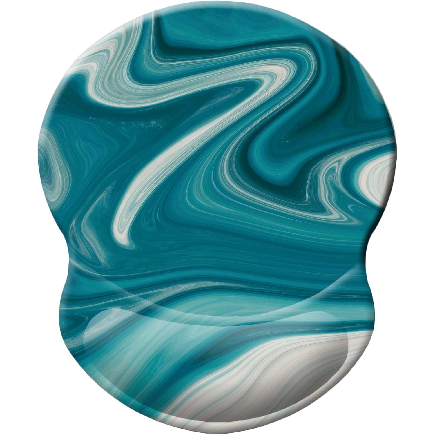 Mouse Pad Ergonomic Mouse Pad with Wrist Support, Pain Relief Comfort Wrist Rest Pad with Non-Slip PU Base for Gaming, Office,Abstract Green Marble