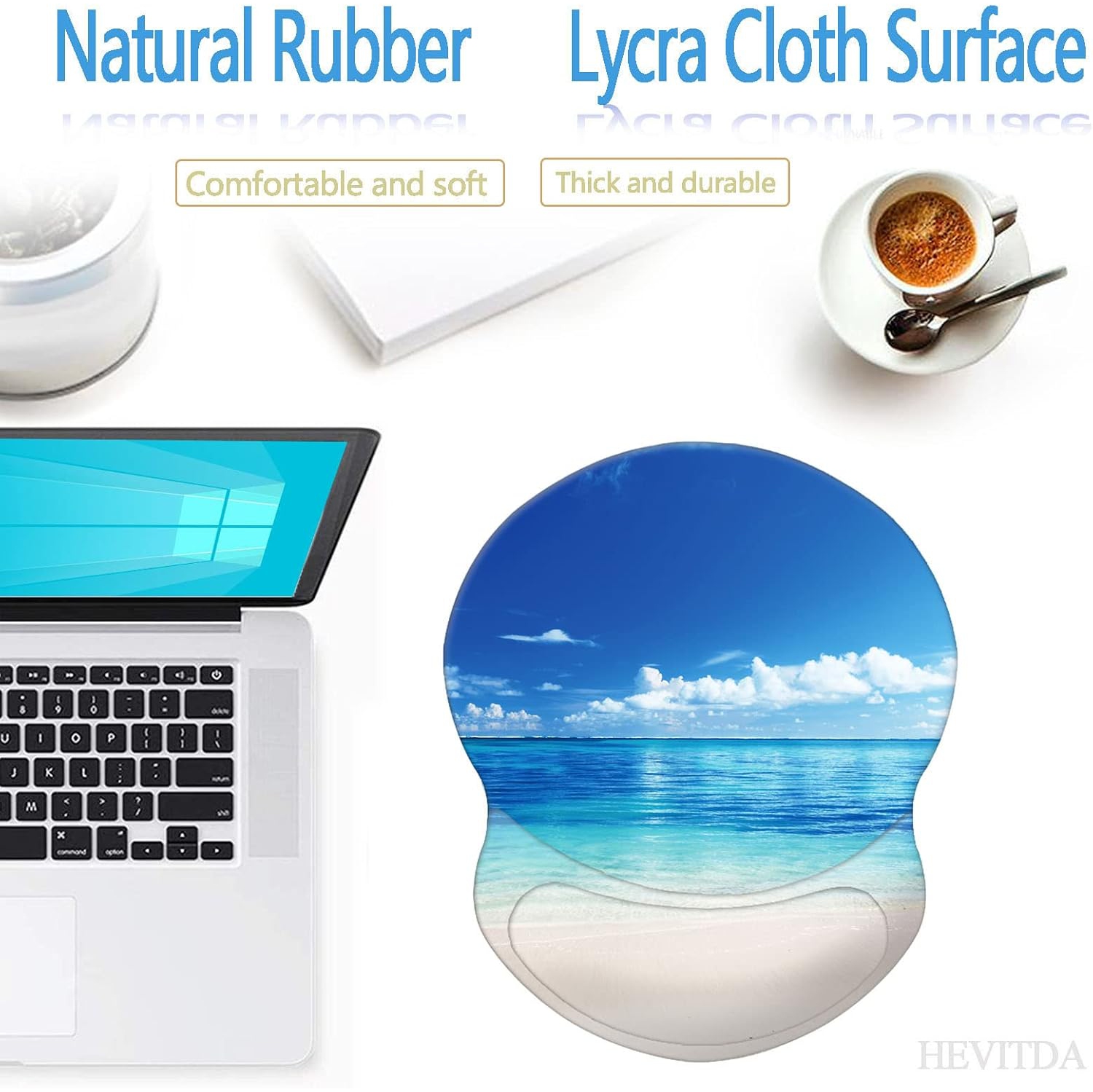 Tapis de souris ergonomique avec repose-poignets, soulagement de la douleur, repose-poignets confortable avec base antidérapante en polyuréthane pour