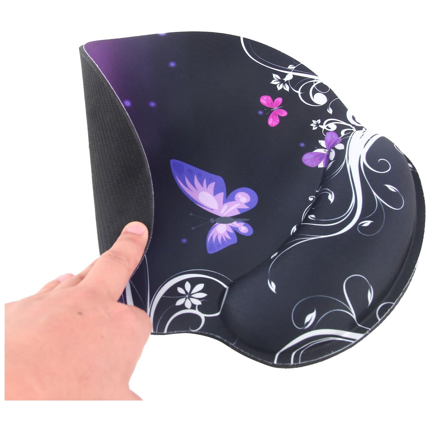 Tapis de souris en cuir Soutien au poignet Mousse à mémoire ergonomique, Repose-tapis de souris antidérapant pour le bureau, Jeux vidéo, Ordinateur,