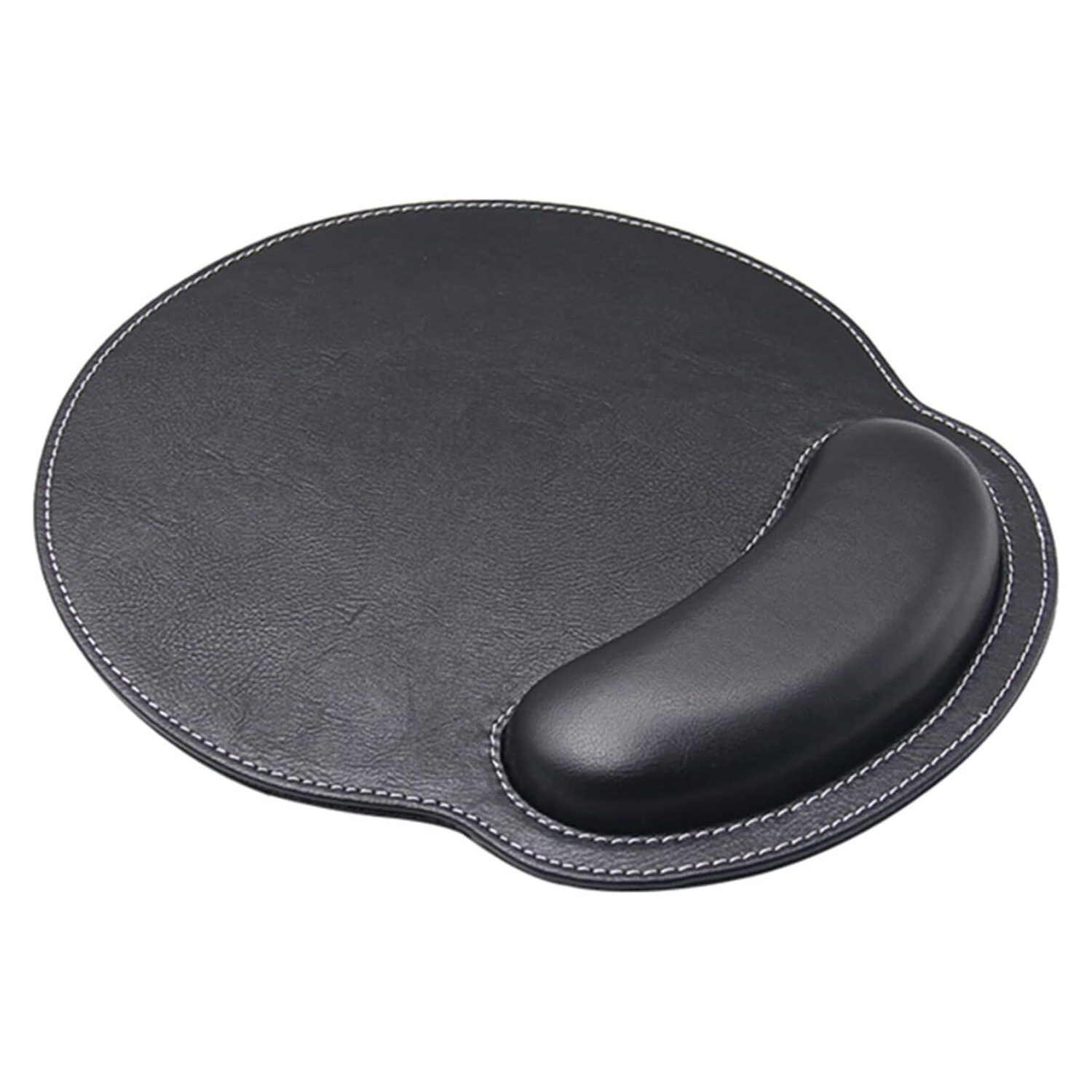 Tapis de souris en cuir Soutien au poignet Mousse à mémoire ergonomique, Repose-tapis de souris antidérapant pour le bureau, Jeux vidéo, Ordinateur,