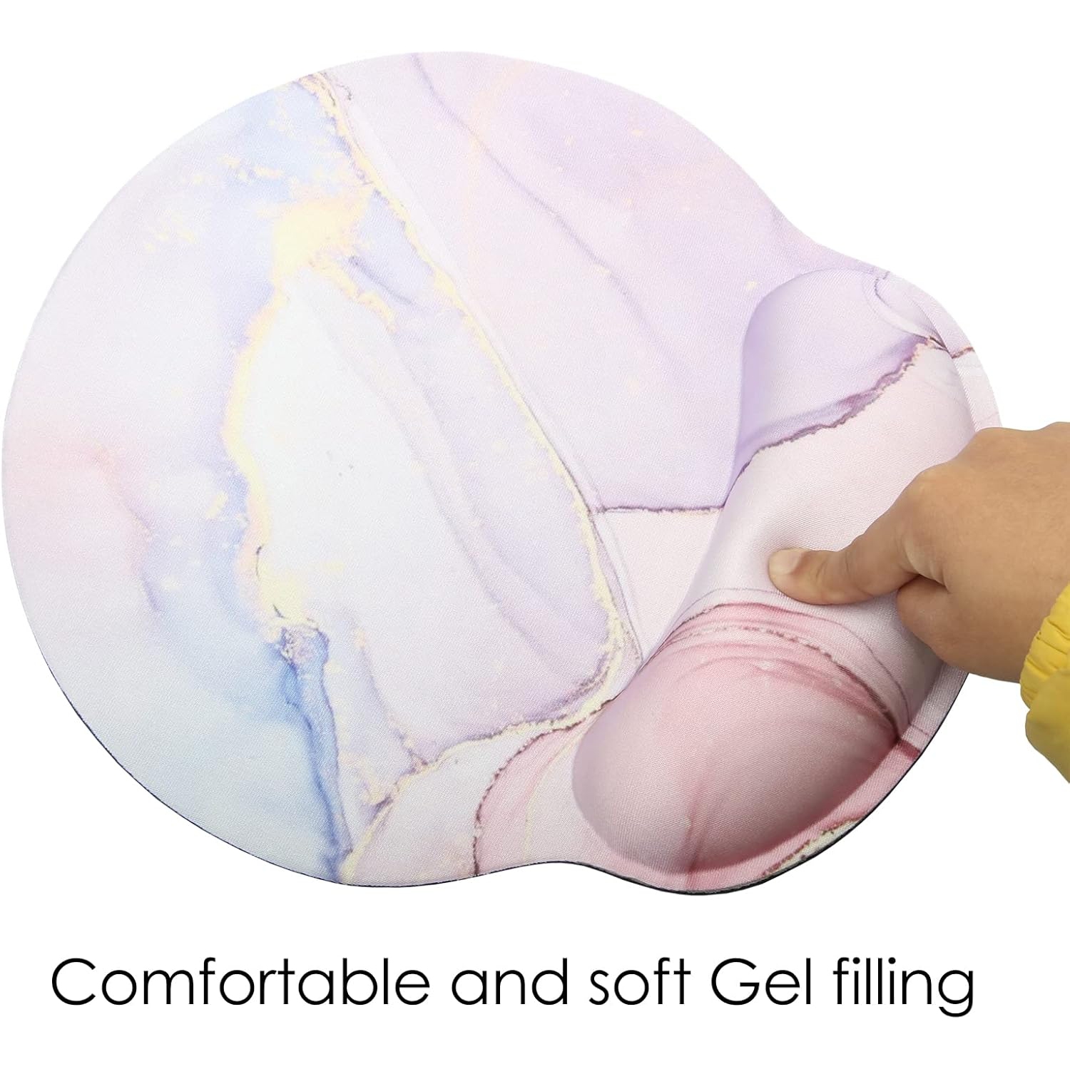 Tapis de souris en cuir Soutien aux poignets Mousse à mémoire ergonomique, Repose-tapis de souris antidérapant pour le bureau, Jeux vidéo,