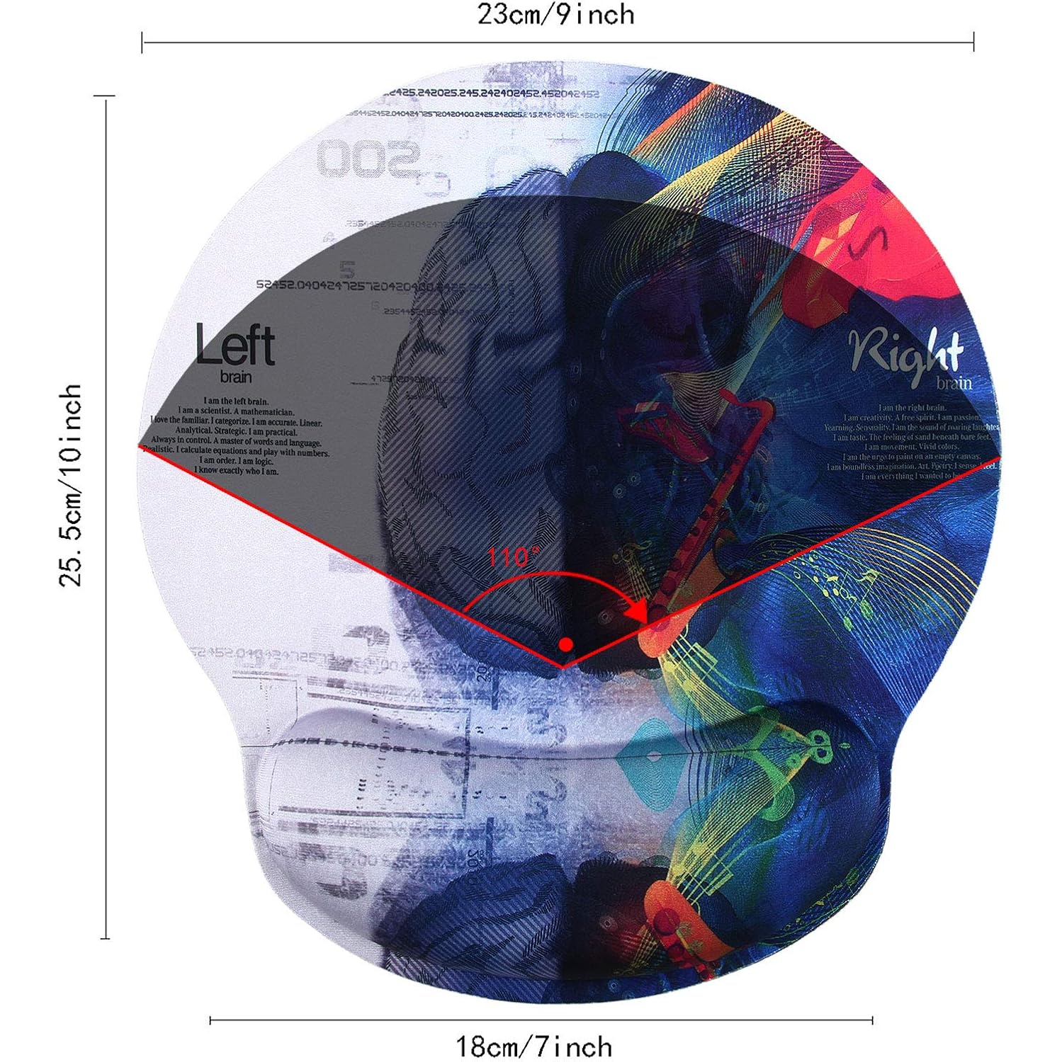 Tapis de souris en cuir Soutien au poignet Mousse à mémoire ergonomique, Repose-tapis de souris antidérapant pour le bureau, Jeux vidéo, Ordinateur,