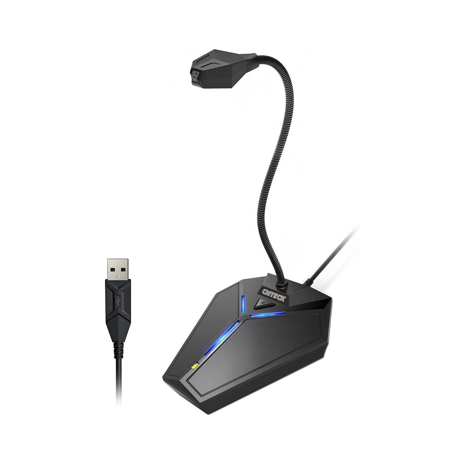 USB Computer Microphone, Plug &Play Desktop Condenser PC Laptop Mic, Mute Button with LED Indicator, Compatible with Windows/Mac for YouTube,