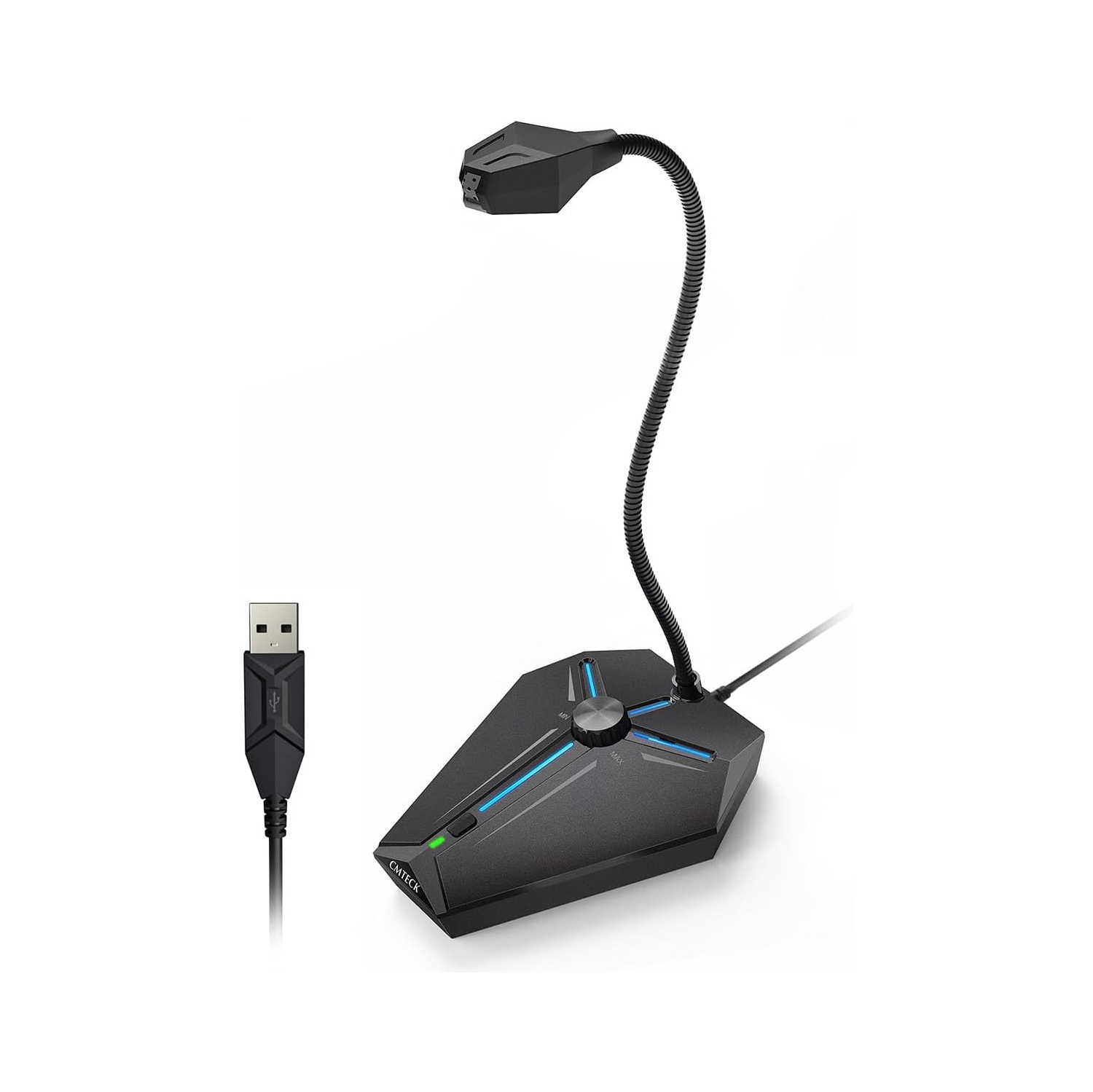 USB Computer Microphone, Plug &Play Desktop Condenser PC Laptop Mic, Mute Button with LED Indicator, Compatible with Windows/Mac for YouTube,