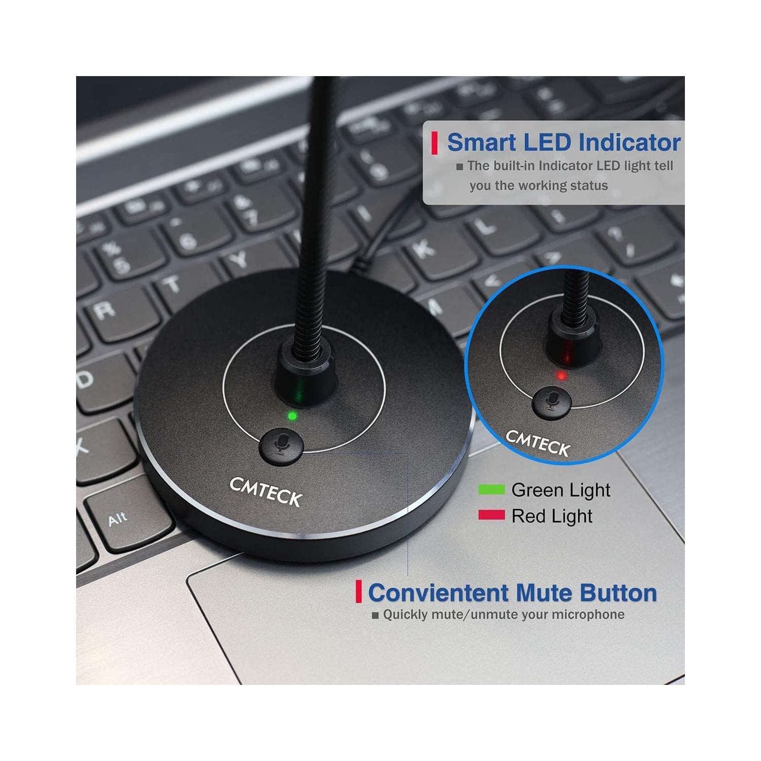 USB Computer Microphone G009, Noise-Cancelling Recording Desktop Mic for PC/Laptop for Online Chatting, Home Studio, Podcasting, Gaming, Skype,