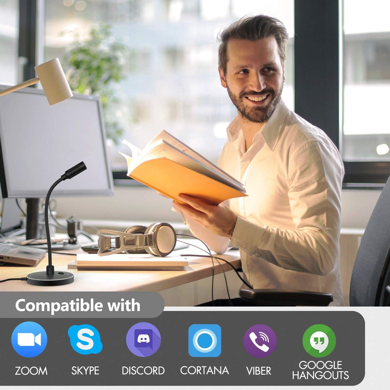 USB Computer Microphone G009, Noise-Cancelling Recording Desktop Mic for PC/Laptop for Online Chatting, Home Studio, Podcasting, Gaming, Skype,