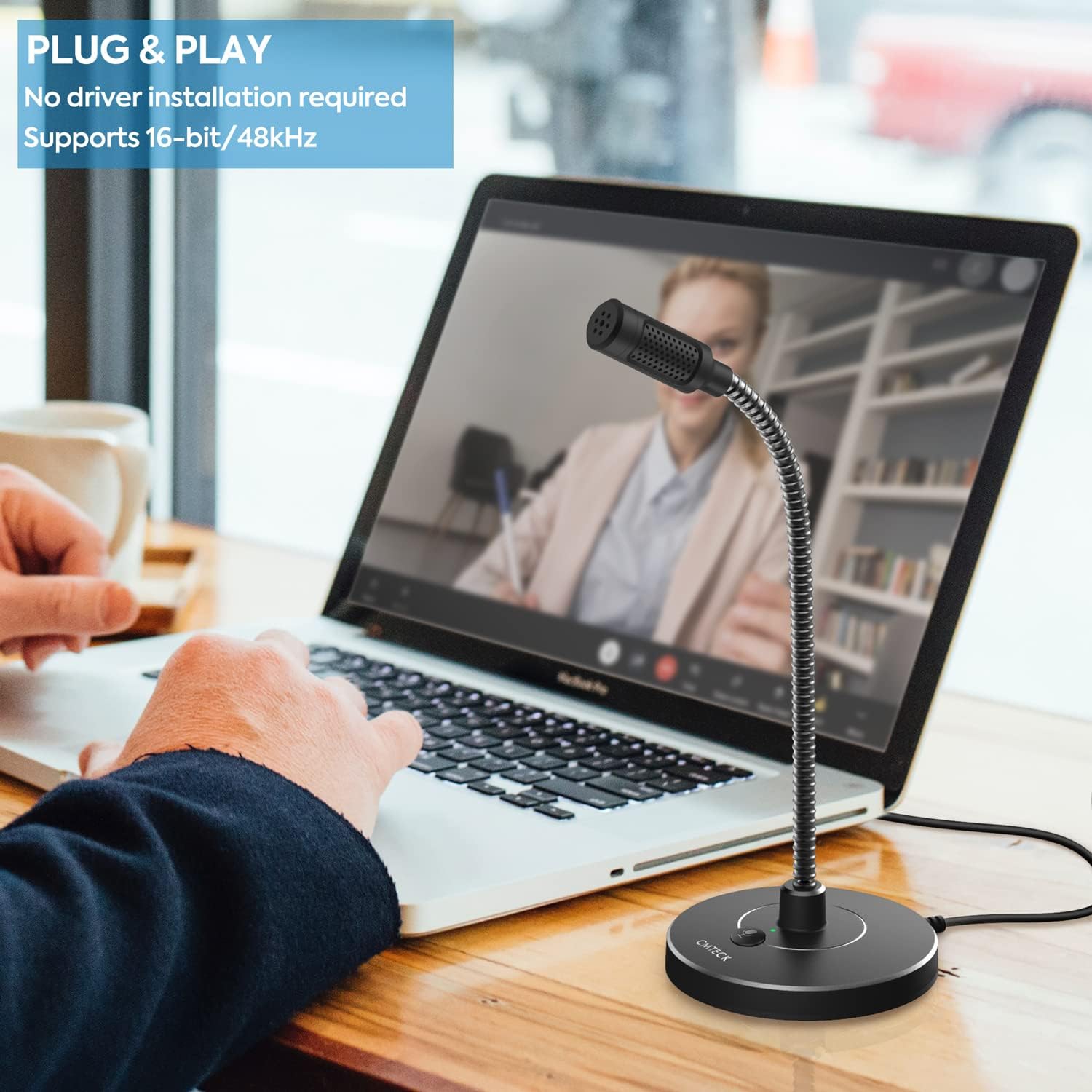 USB Computer Microphone G009, Noise-Cancelling Recording Desktop Mic for PC/Laptop for Online Chatting, Home Studio, Podcasting, Gaming, Skype,