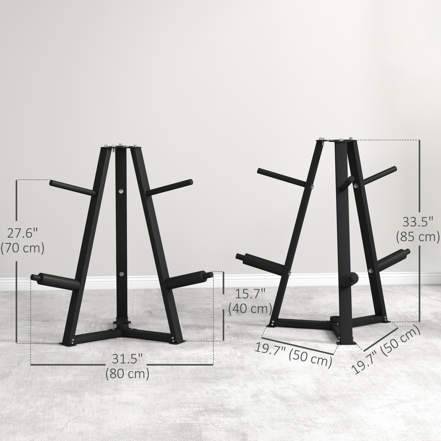 Soozier Weight Rack for 1-Inch or 2-Inch Weight Plates, 660LBS Capacity Weight Plate Rack for Home Gym Storage