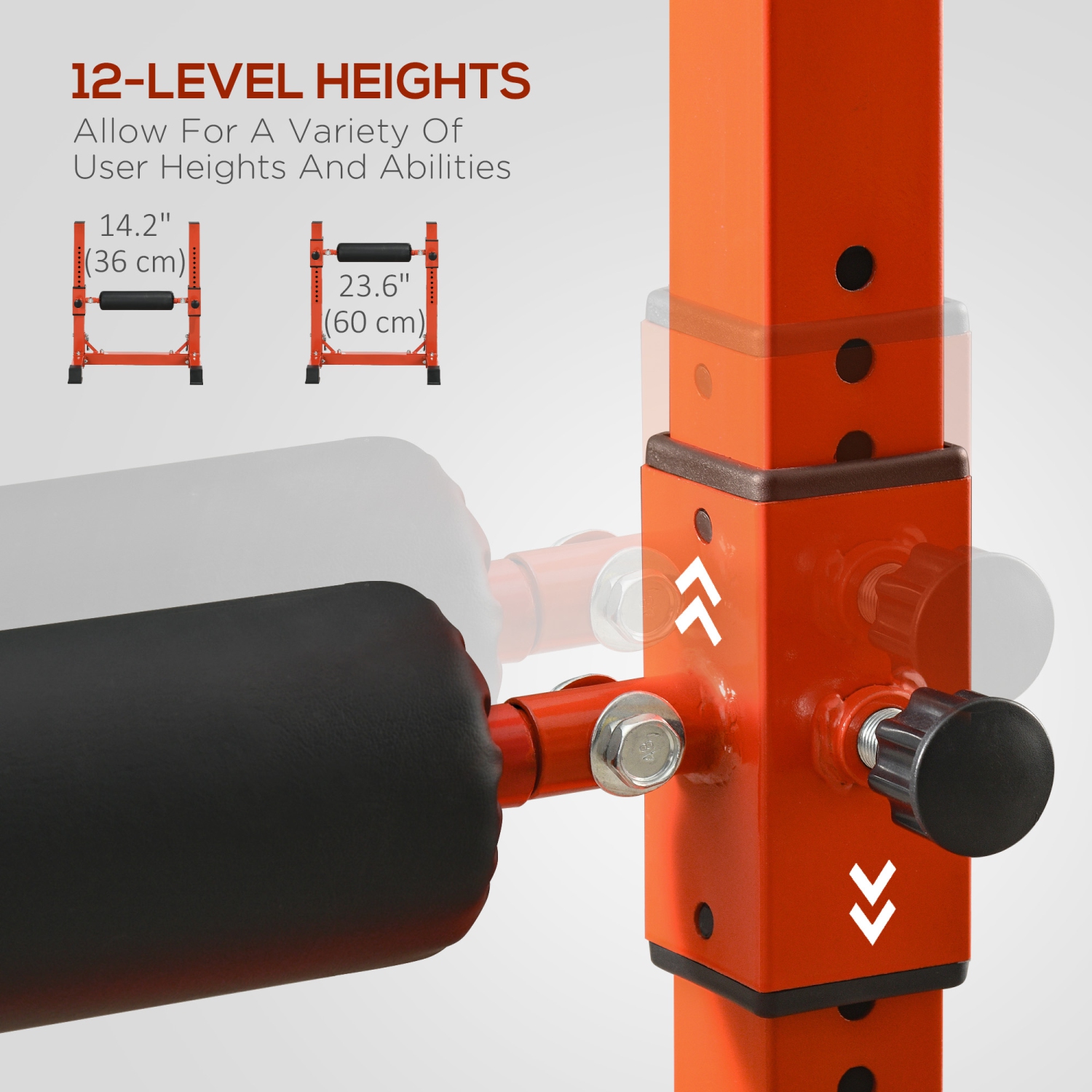 Support bulgare divisé de Soozier, support de flexion des jambes simple réglable à 12 niveaux pour l'entraînement musculaire du bas du corps, rouge