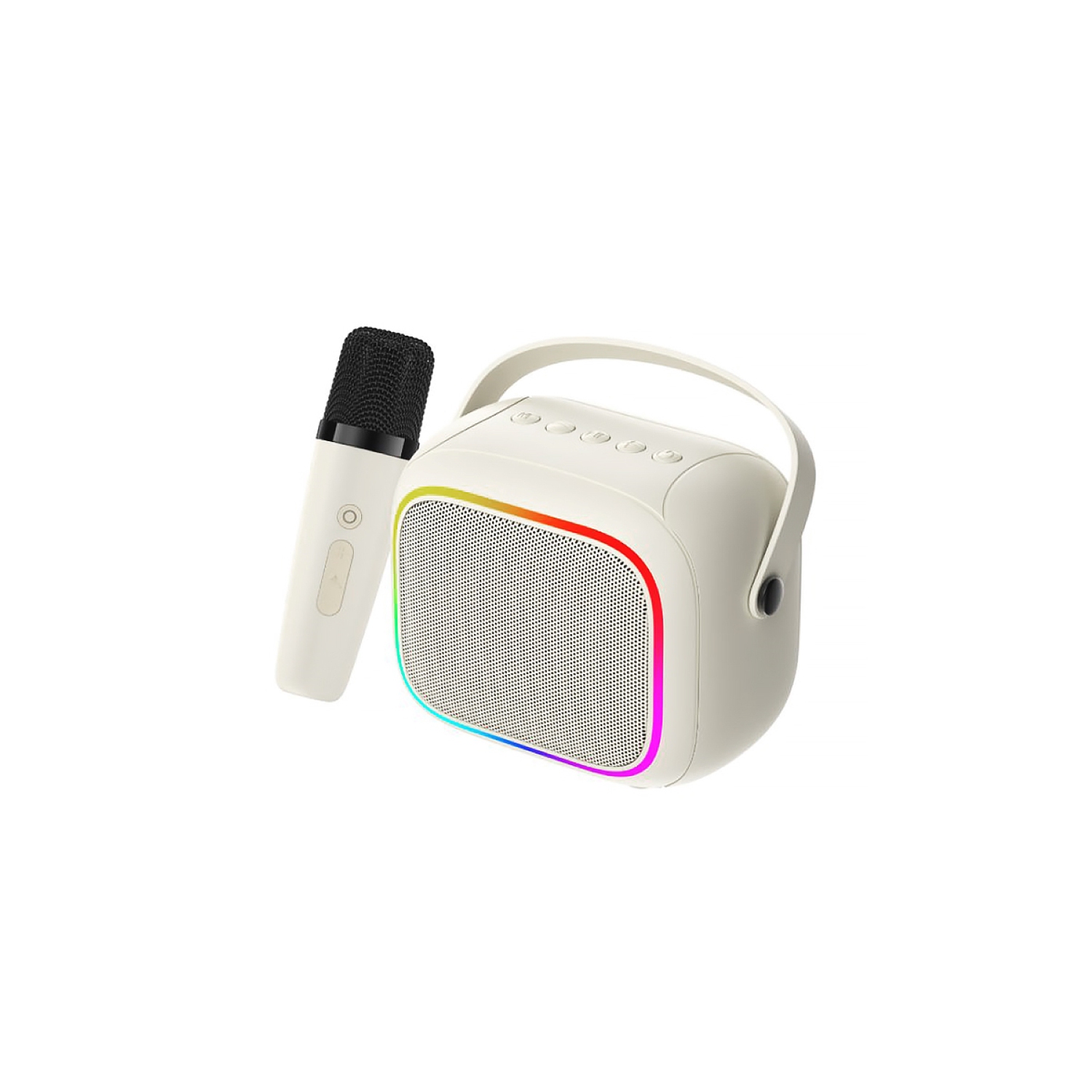 Havit SK818BT Mini Karaoke Wireless Bluetooth LED Speaker with Microphone_Beige