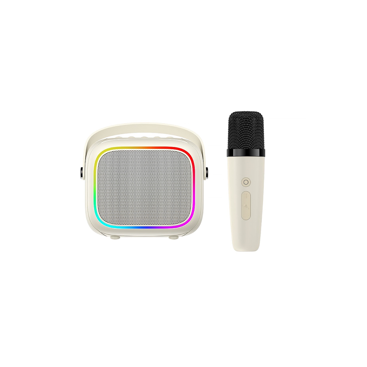 Havit SK818BT Mini Karaoke Wireless Bluetooth LED Speaker with Microphone_Beige