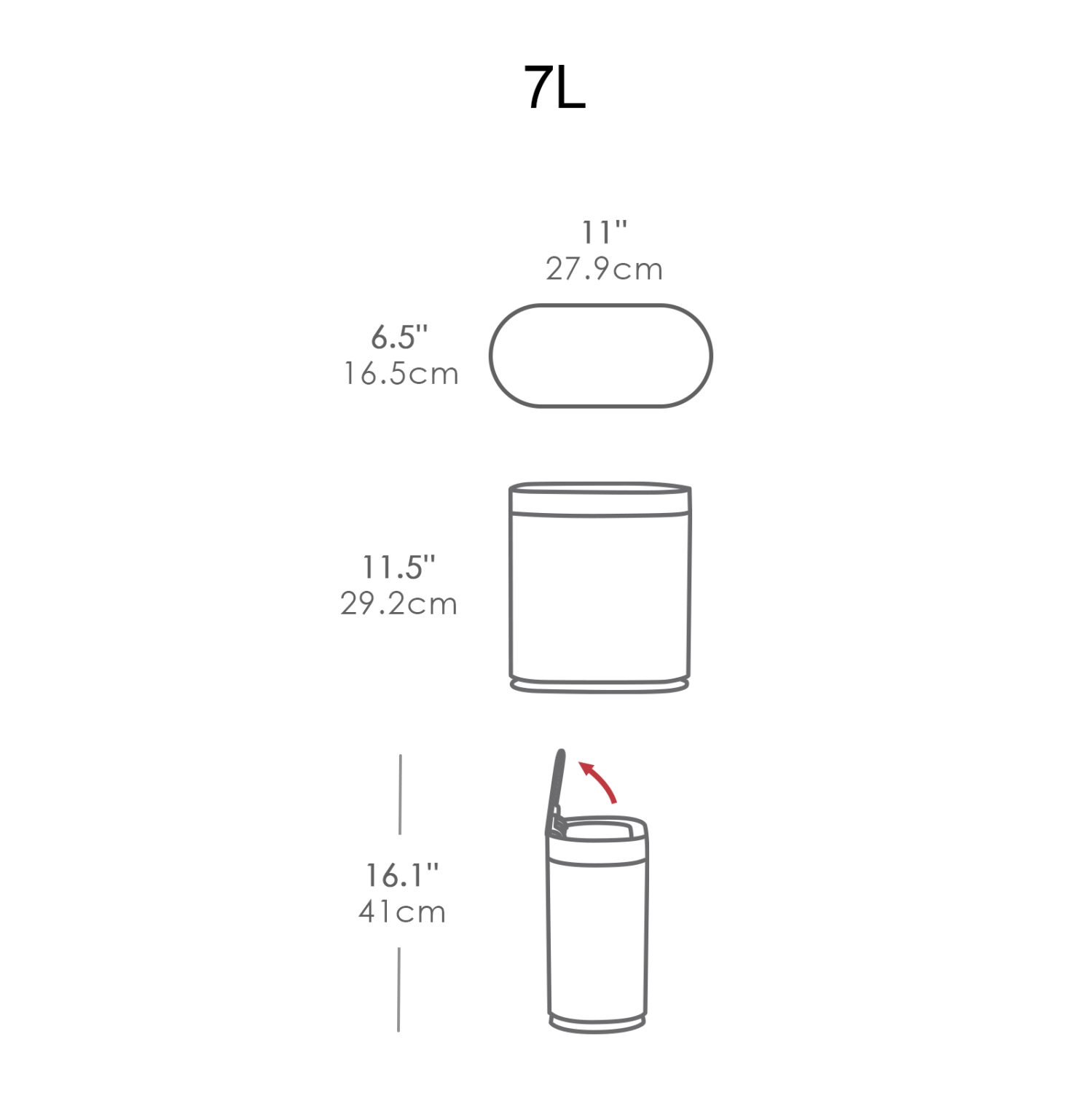 ELPHECO SvelteWave Slim Sensor Can – 2 Gallon, Waterproof, Touch-Free Trash Bin for Bathroom & Office