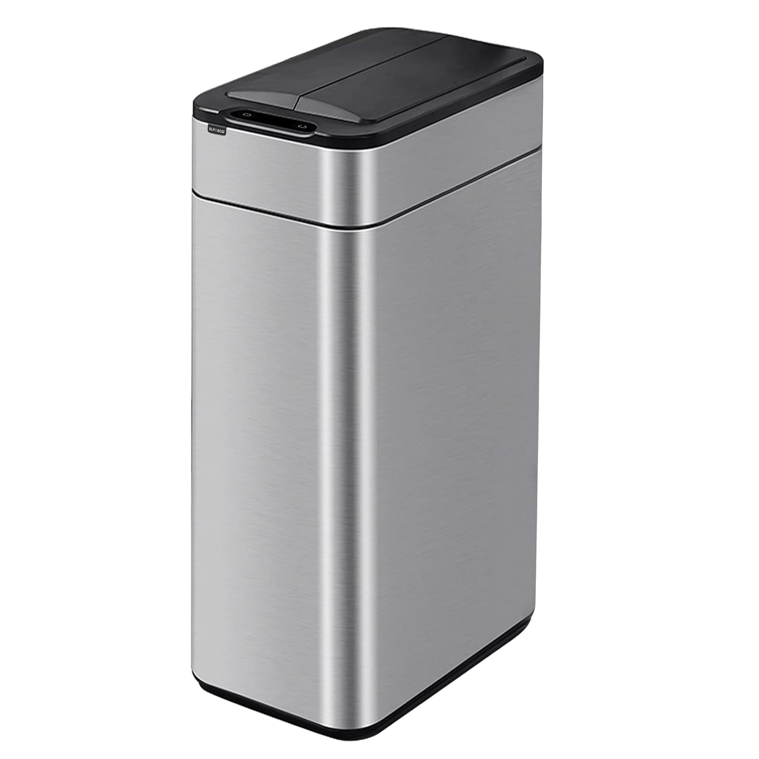 Elpheco TwinLid Stainless Sensor Garbage Bin, 10.6 Gallon Touchless Trash Can with Motion Sensor, Silent Lid, Fingerprint-Proof, Custom Fit Bags,