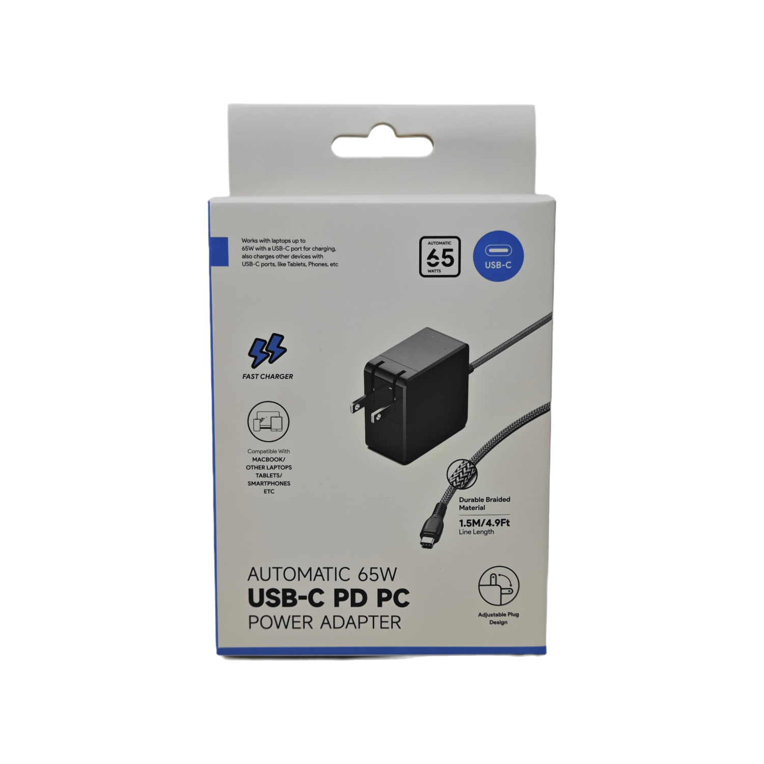 65W USB-C Laptop Charger – Fast Charging Power Adapter for Lenovo, Dell, HP, Acer, Asus, Samsung, Google & More