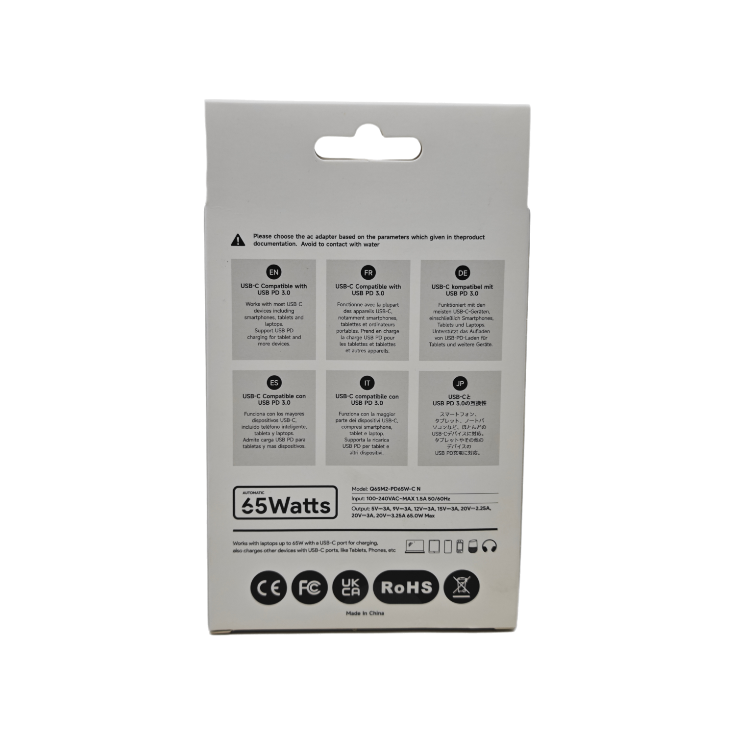 65W USB-C Laptop Charger – Fast Charging Power Adapter for Lenovo, Dell, HP, Acer, Asus, Samsung, Google & More