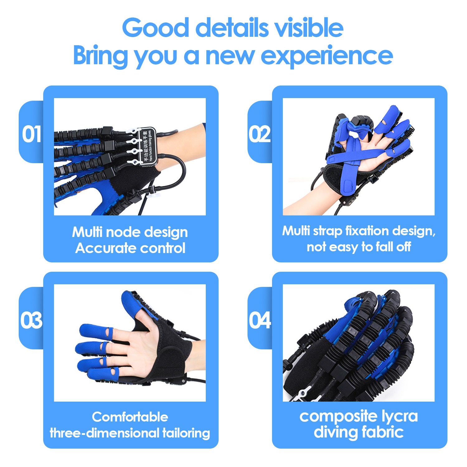 Rehabilitation Robot Glove Left Hand Rehabilitation Device for Stroke Hemiplegia Hand Function Recovery Finger Trainer(L)
