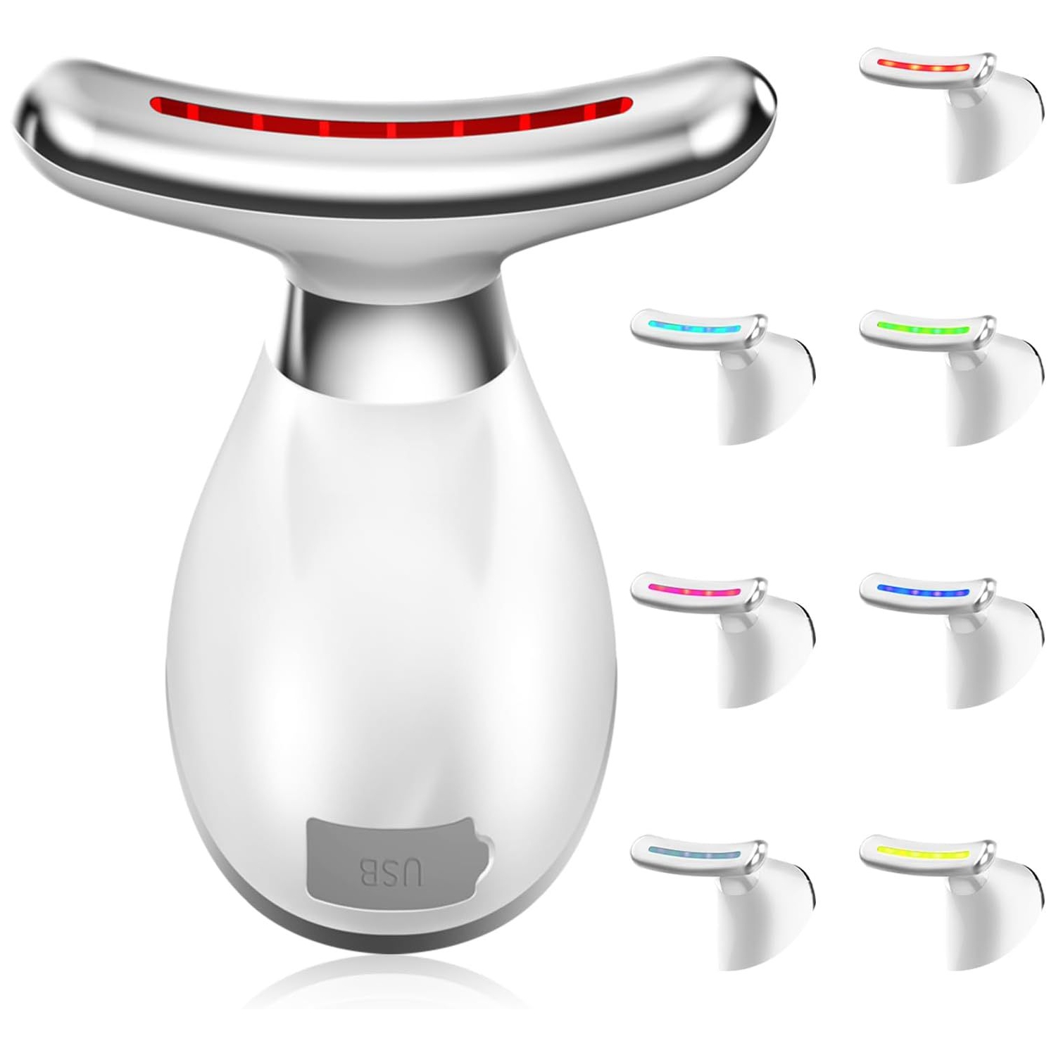 Face Massager, Neck Face Anti-Wrinkle 7 Colours Electric Face Massager 3 Modes Face Lifting Device for Skin Care, Firming and Improvement