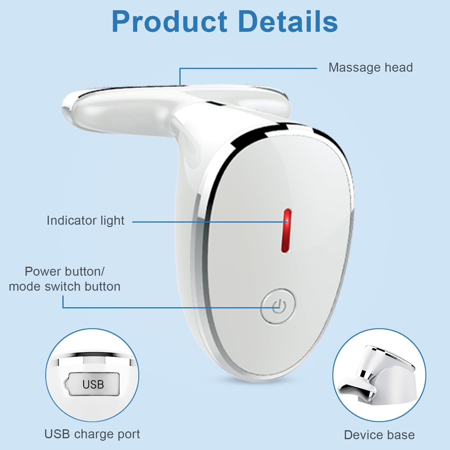 Face Massager, Neck Face Anti-Wrinkle 7 Colours Electric Face Massager 3 Modes Face Lifting Device for Skin Care, Firming and Improvement