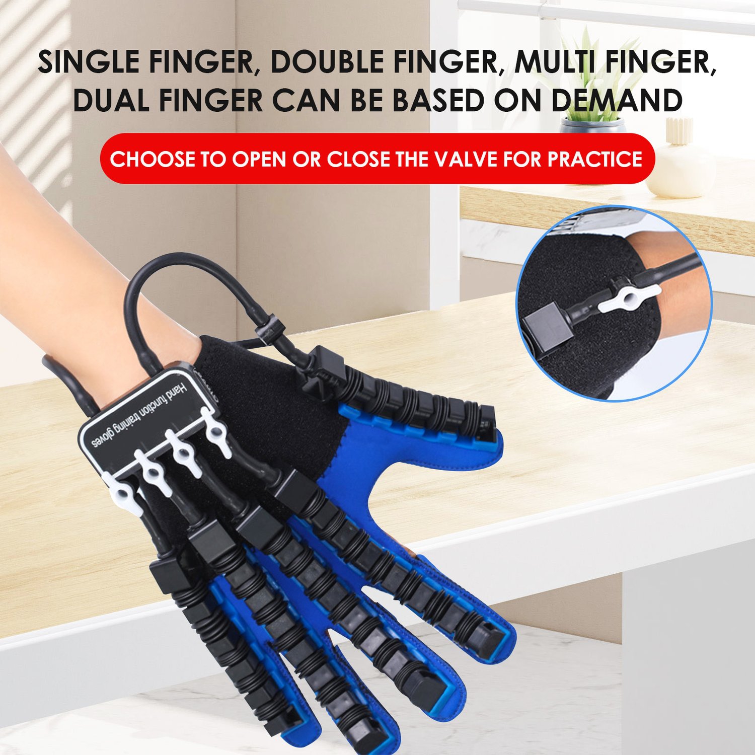 Rehabilitation Robot Glove Right Hand Rehabilitation Device for Stroke Hemiplegia Hand Function Recovery Finger Trainer（L)