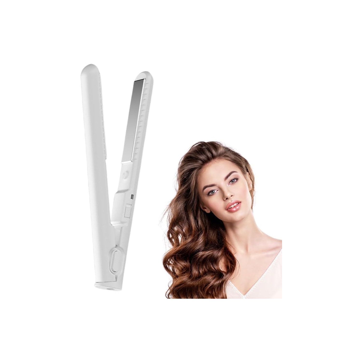 Mini fer à friser à double usage, mini fer à friser 2-en-1 et fer plat, fer plat et fer à friser portatif de voyage, mini fer à friser pour tous les