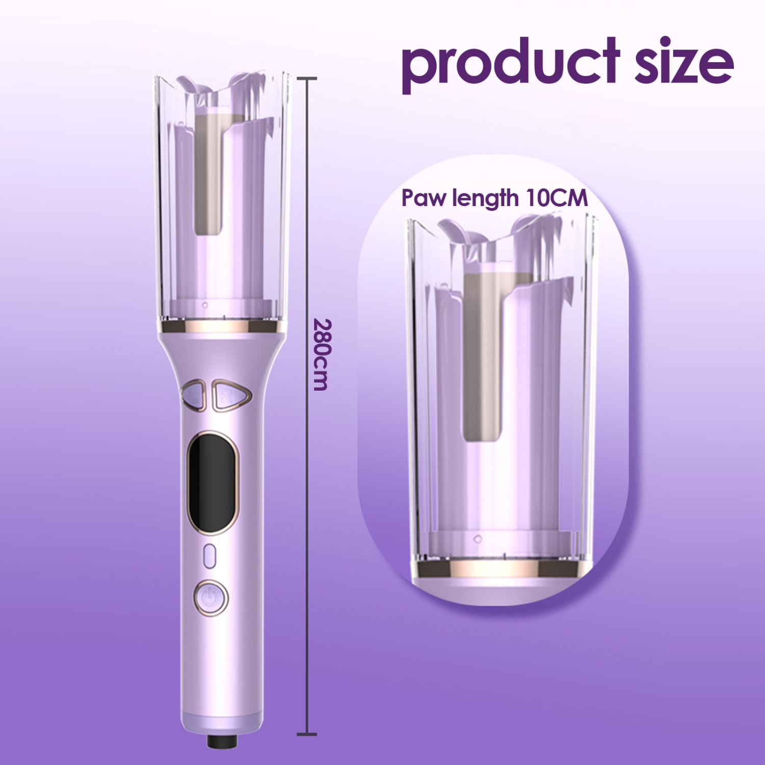 Automatic Curling Iron,Auto Hair Curler with Large Rotating Barrel & Adjustable Temp & Timer,Anti-Tangle & Anti-Scald,Fast Heating Hair Curling Wand