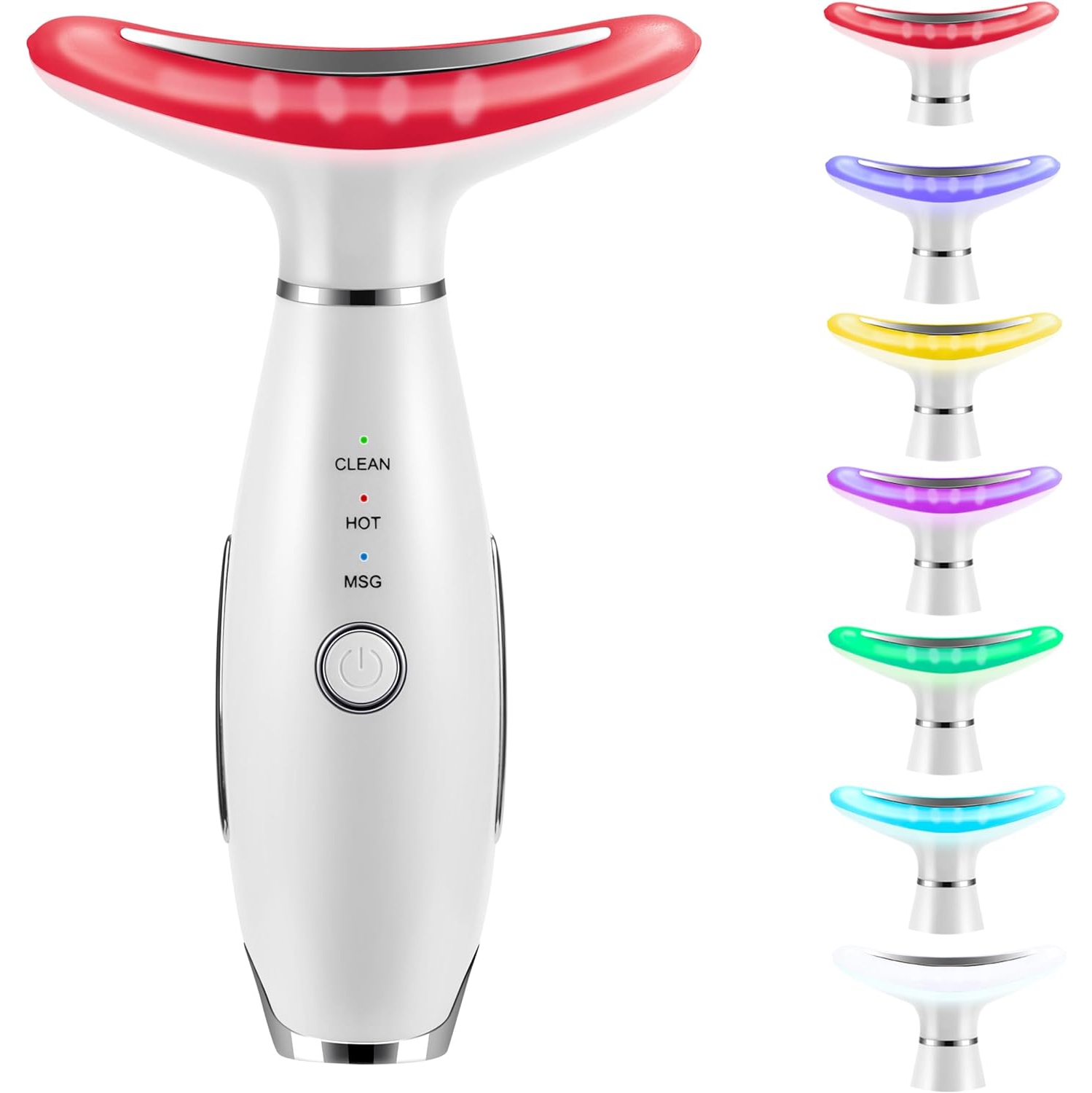 7 Color Light Therapy Facial Massager,Red Light Therapy Wand for Facial Skin Care,Handheld Massager for Face & Neck,Face Massage Beauty Device for