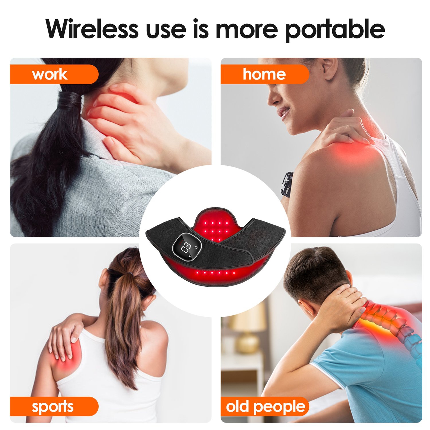 Cordless Red Light Therapy Pad for Neck Shoulder Pain Relief,Wearable Near Infrared Light Shoulder Wrap Pad,Red Light Therapy Shawl for Back Muscle