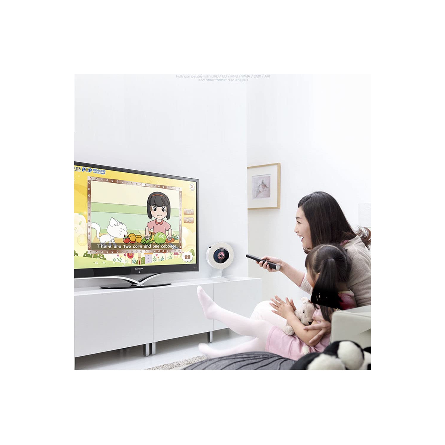 CD Players for Home,Bluetooth Wall Mountable CD Music,Portable CD Player with Remote Control FM Radio Built-in HiFi Speakers LCD Display