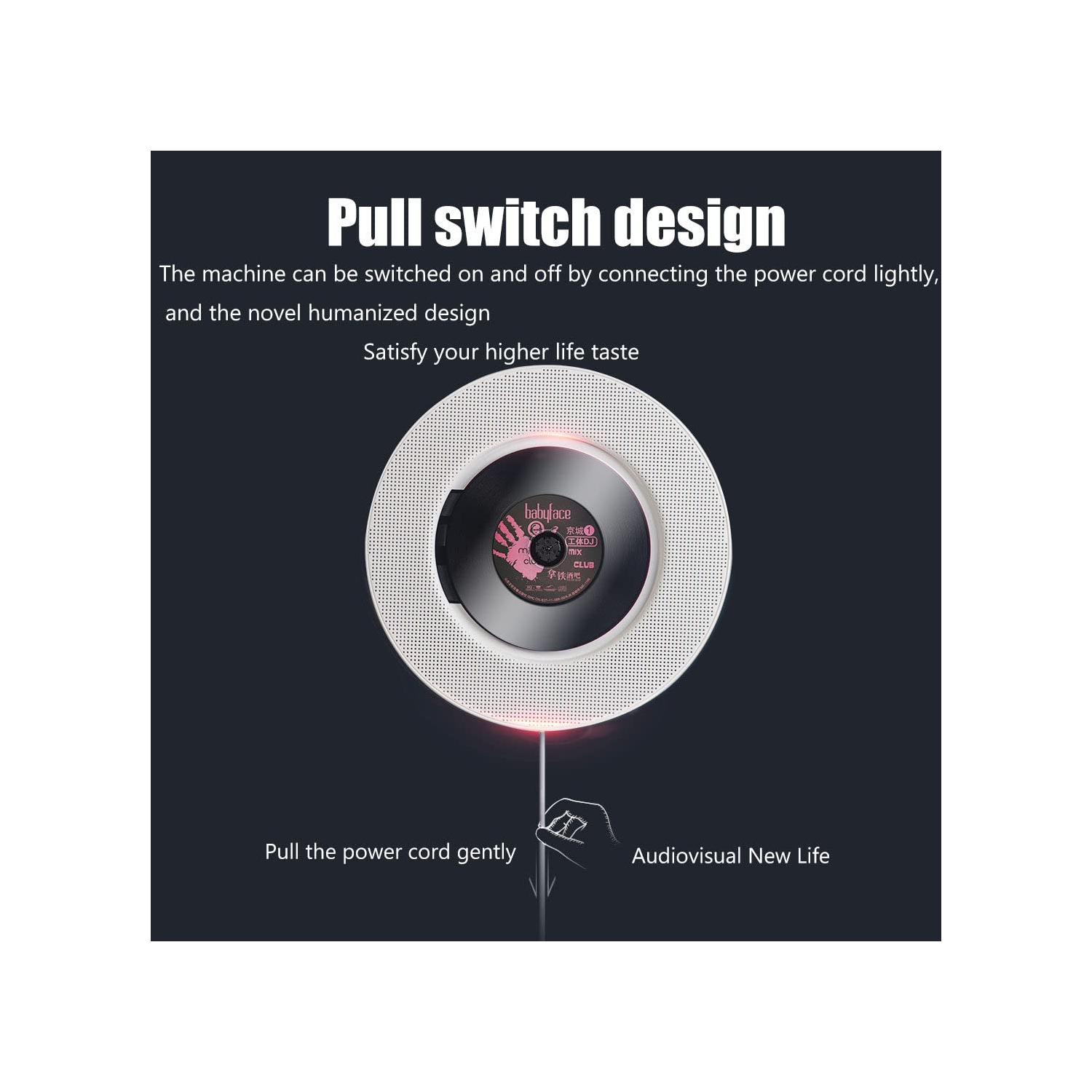 CD Players for Home,Bluetooth Wall Mountable CD Music,Portable CD Player with Remote Control FM Radio Built-in HiFi Speakers LCD Display