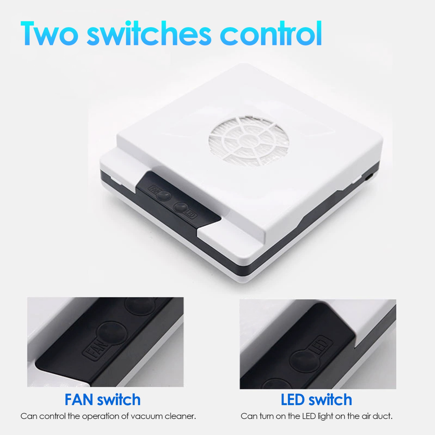 Tooth Polishing Dust Collector 60W Nail Vacuum Cleaner with Fan and LED Light for Dental Manicure