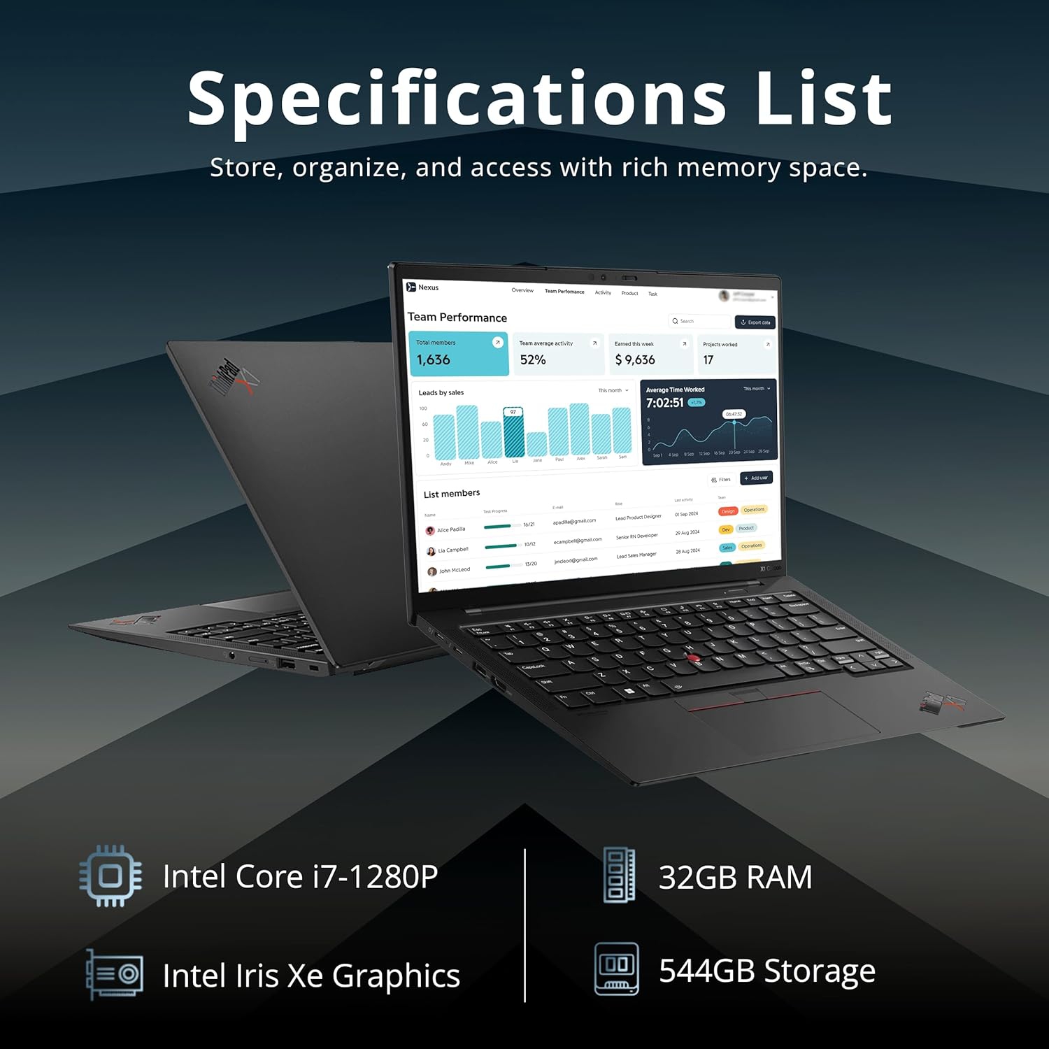 Lenovo ThinkPad X1 Carbon Gen 10 14" FHD Touchscreen Laptop, Intel i7-1280P, 544GB Storage,32GB RAM, Backlit Keyboard, Win 11 Pro, Black