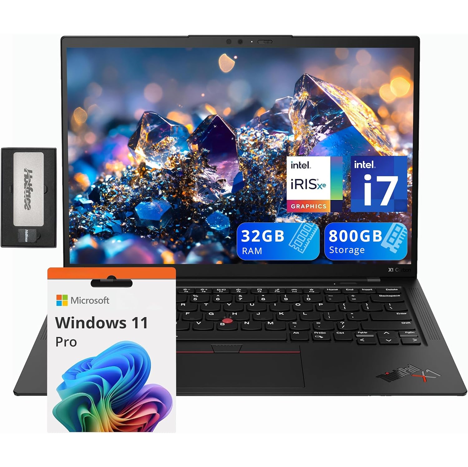 Lenovo ThinkPad X1 Carbon Gen 10 14" FHD Touchscreen Laptop, Intel i7-1280P, 800GB Storage (512GB SSD +288GB Docking Station Set),32GB RAM, Backlit Keyboard, Win 11 Pro, Black