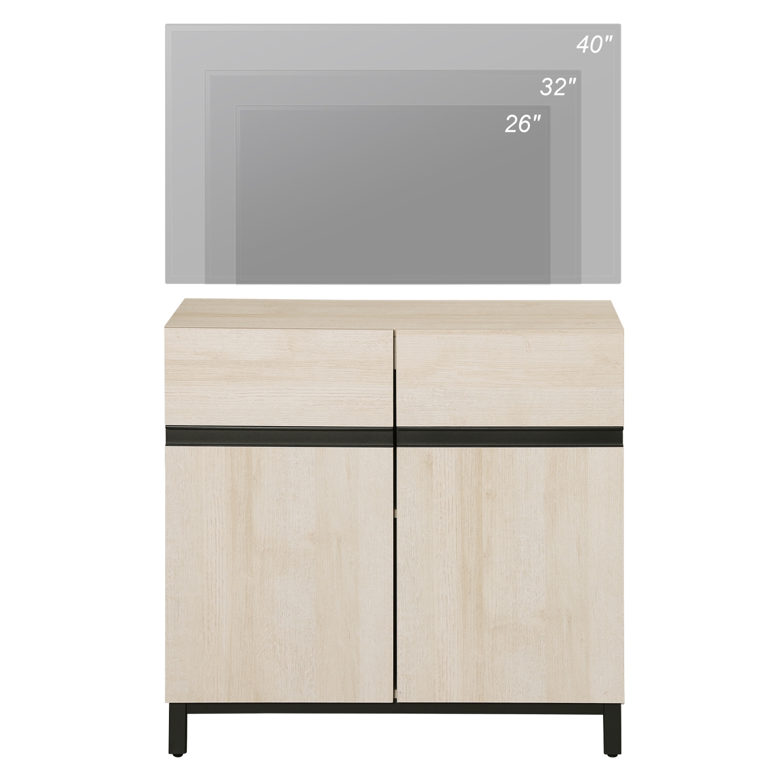 WAMPAT Modern TV Stand for TVs up to 43 inch,31.5" Entertainment Center TV Console with Adjustable Shelf &Doors, Media Console Table with Storage for