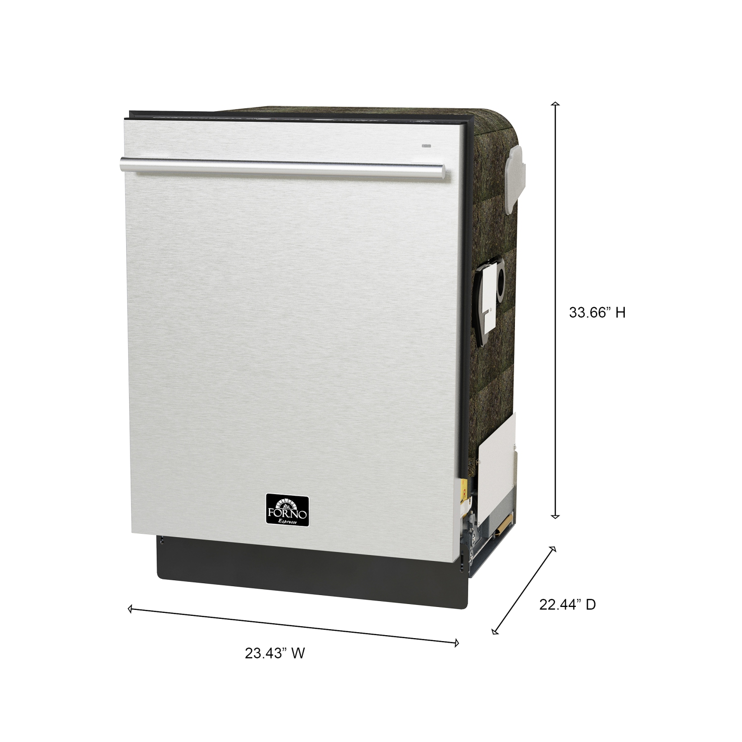 Forno Romano – Lave-vaisselle encastrable de 24&nbsp;po, fini en acier inoxydable, cuve en acier inoxydable, 49 dBA, certifié Energy Star