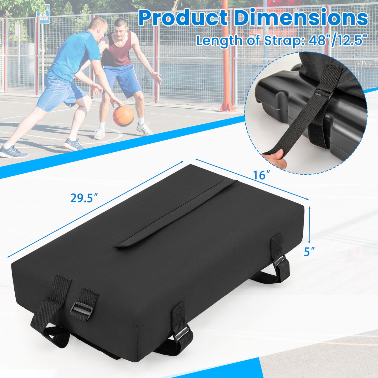 Système d'ancrage lesté robuste pour panier de basketball de Goplus