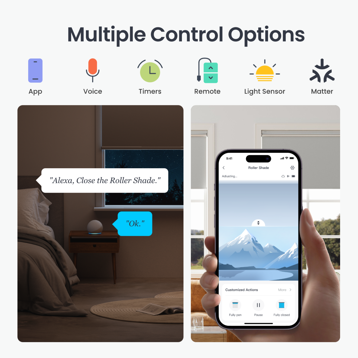 Pare-soleil déroulant SwitchBot | Stores automatiques intelligents, convient à toutes les fenêtres - Gris