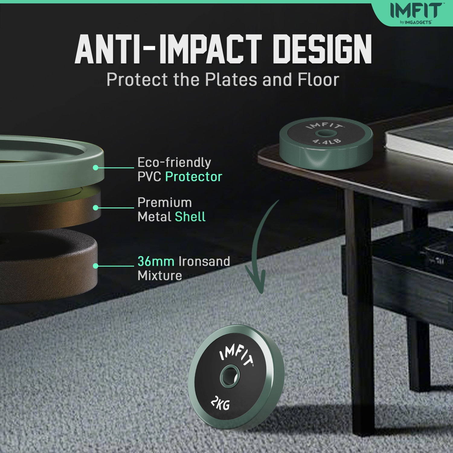 Haltères ajustables AIO 1,65 à 30&nbsp;lb | Haltères, haltères russes, barres d'appui pour un entraînement complet | Ensemble de poids ajustable de