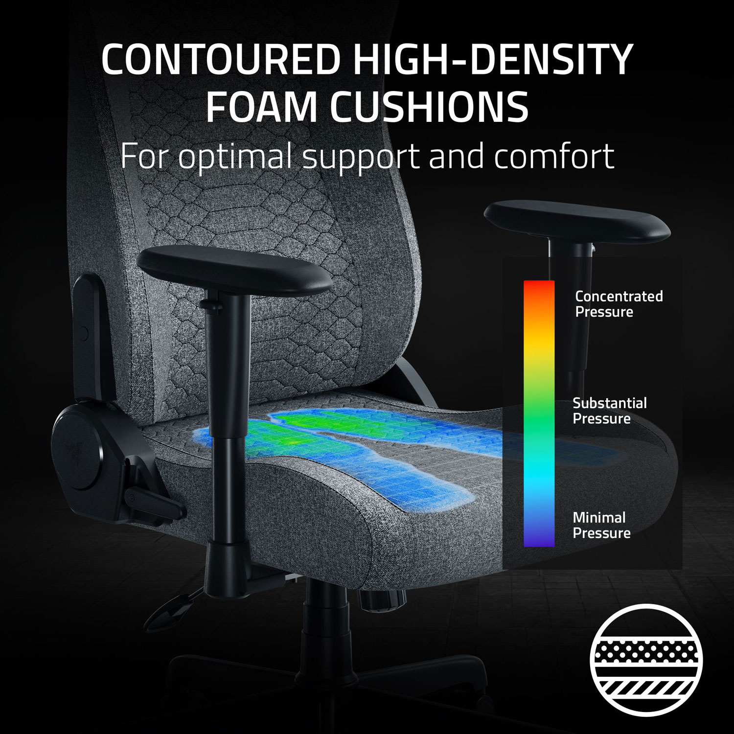 Razer Iskur V2 X Ergonomic Fabric Gaming Chair - Grey