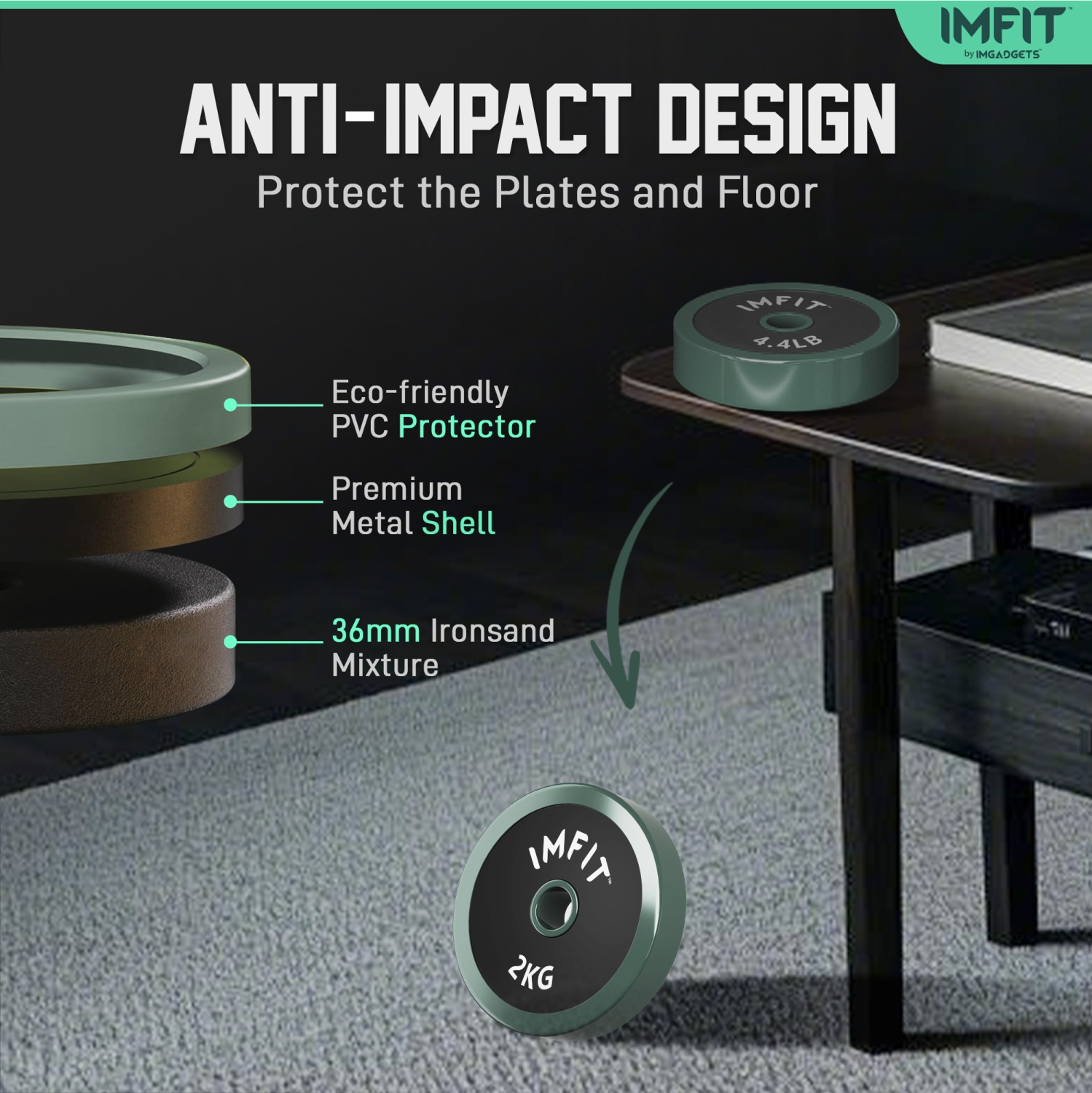 IMFIT AIO Weight Adjustable Dumbbells 1.65 to 52lbs | Dumbbells, Barbells, Kettlebells, Push-Up Bars for Full-Body Workout | Premium Adjustable