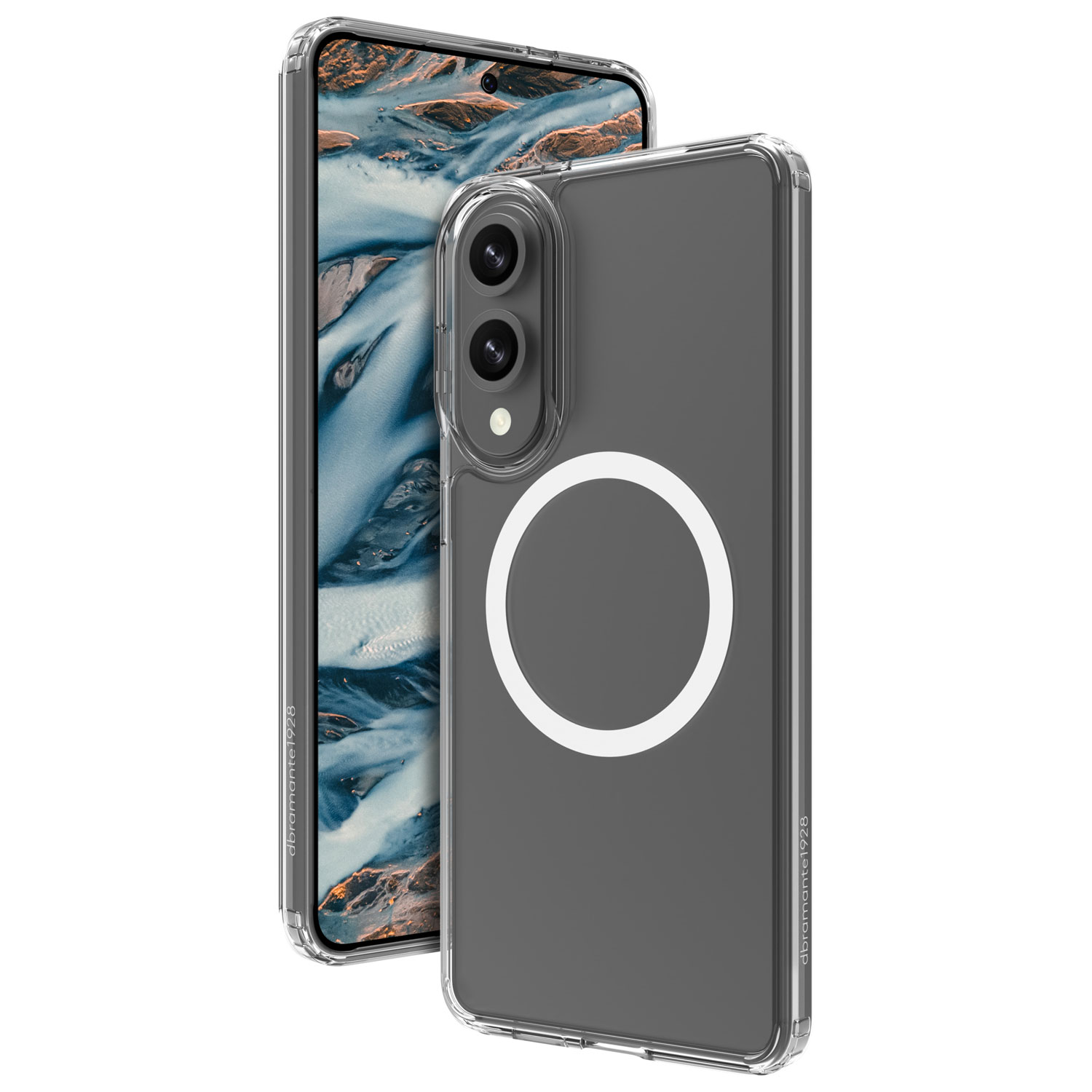 Étui rigide ajusté Qi2 Iceland Pro de dbramante1928 pour Galaxy S25 Edge - Transparent