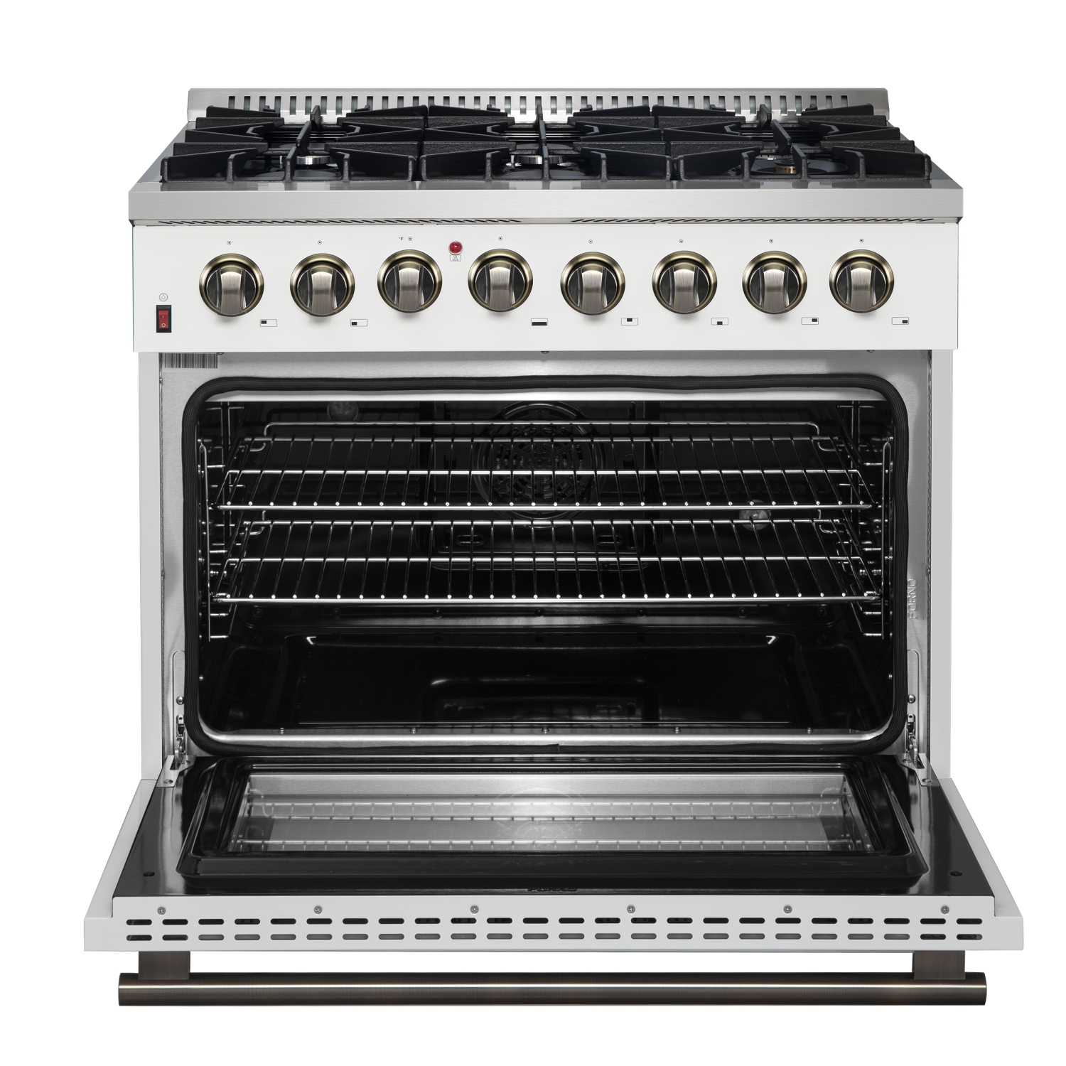 Cuisinière biénergie autonome de 36 po Galiano de Forno – Blanc