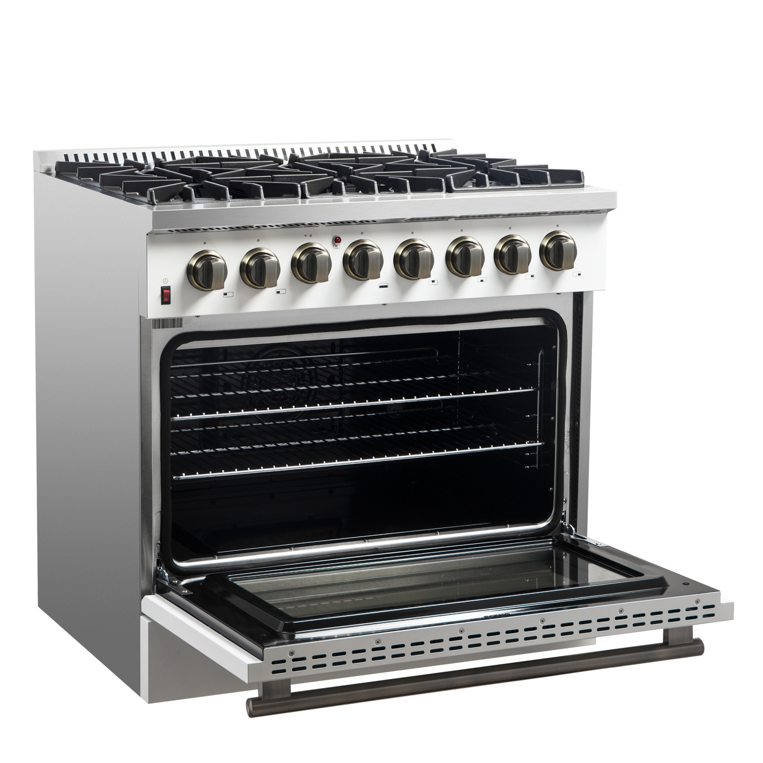 Cuisinière biénergie autonome de 36 po Galiano de Forno – Blanc