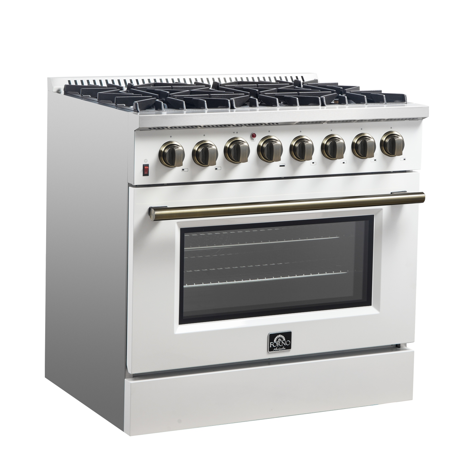 Cuisinière biénergie autonome de 36 po Galiano de Forno – Blanc