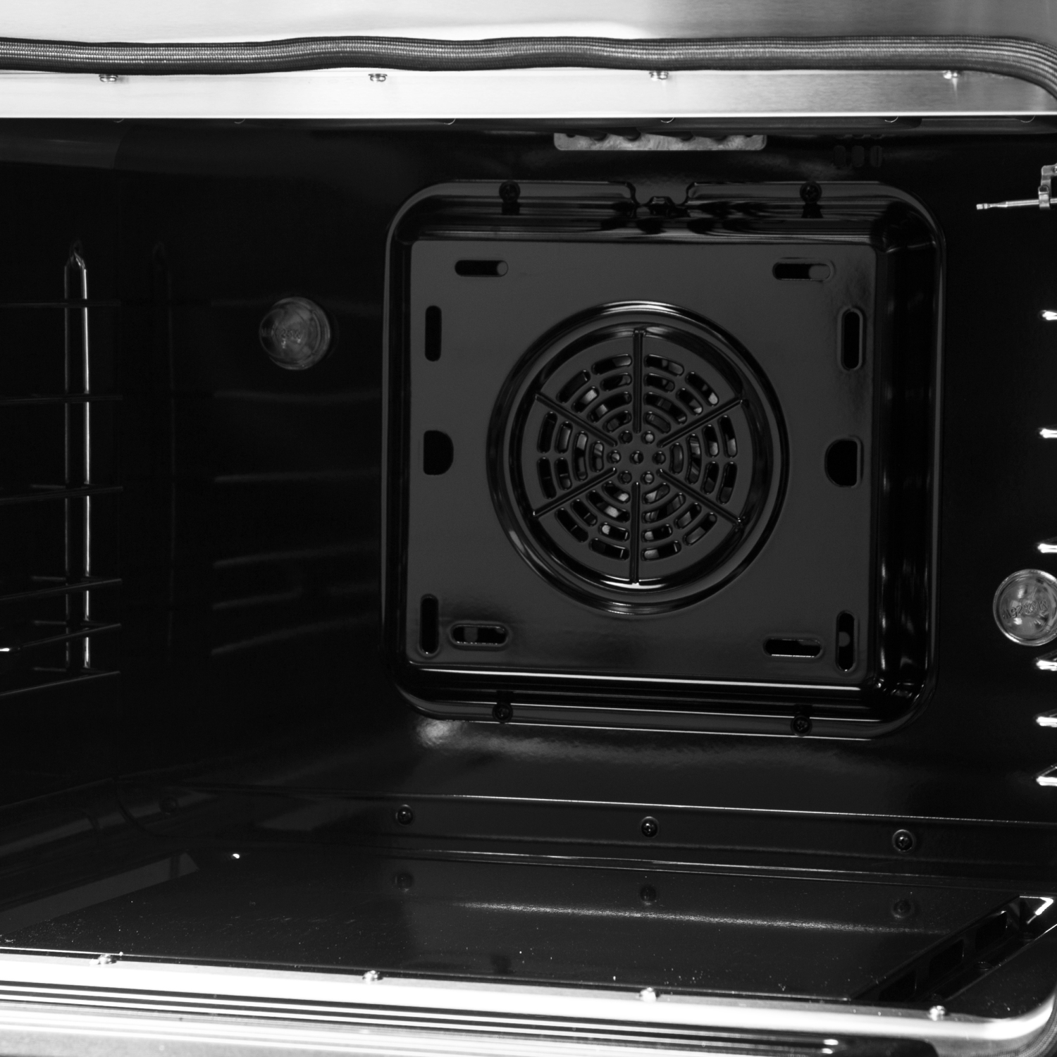 Cuisinière biénergie Galiano de 48&nbsp;po, fini noir et laiton antique, 8 brûleurs scellés 107&nbsp;000&nbsp;BTU, 6,58 pi3 avec Fours doubles et