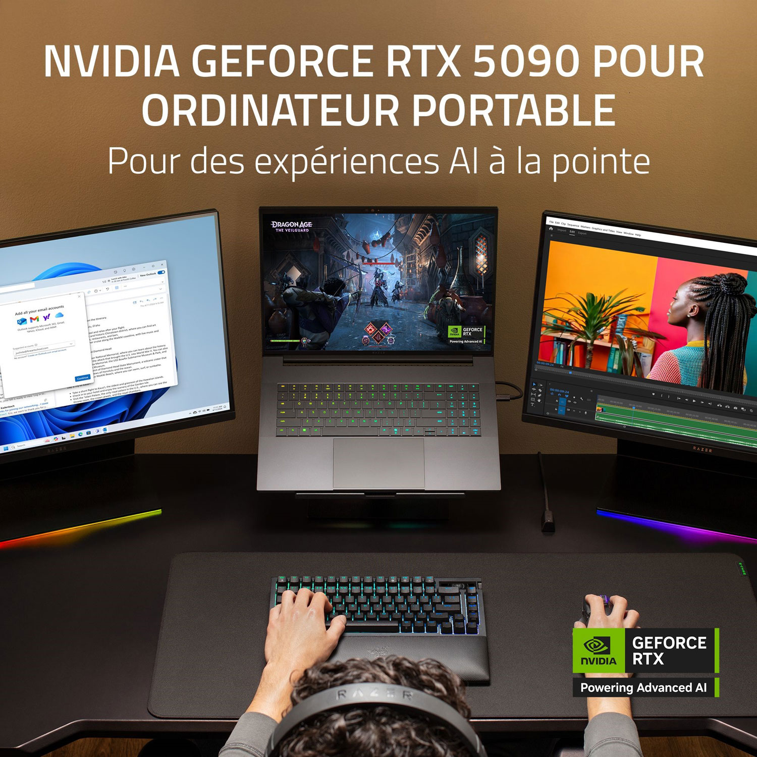 Portable de jeu de 18 po Blade de Razer - Noir