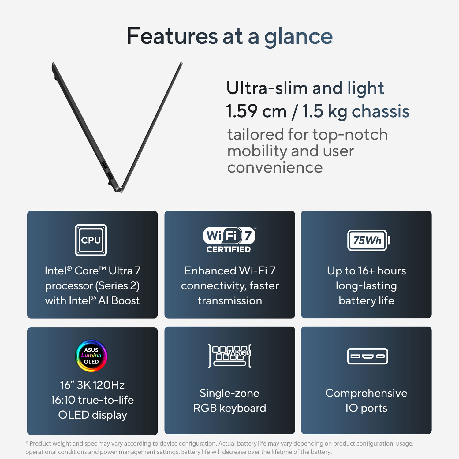 ASUS Vivobook S16 16" AI Laptop - Neutral Black